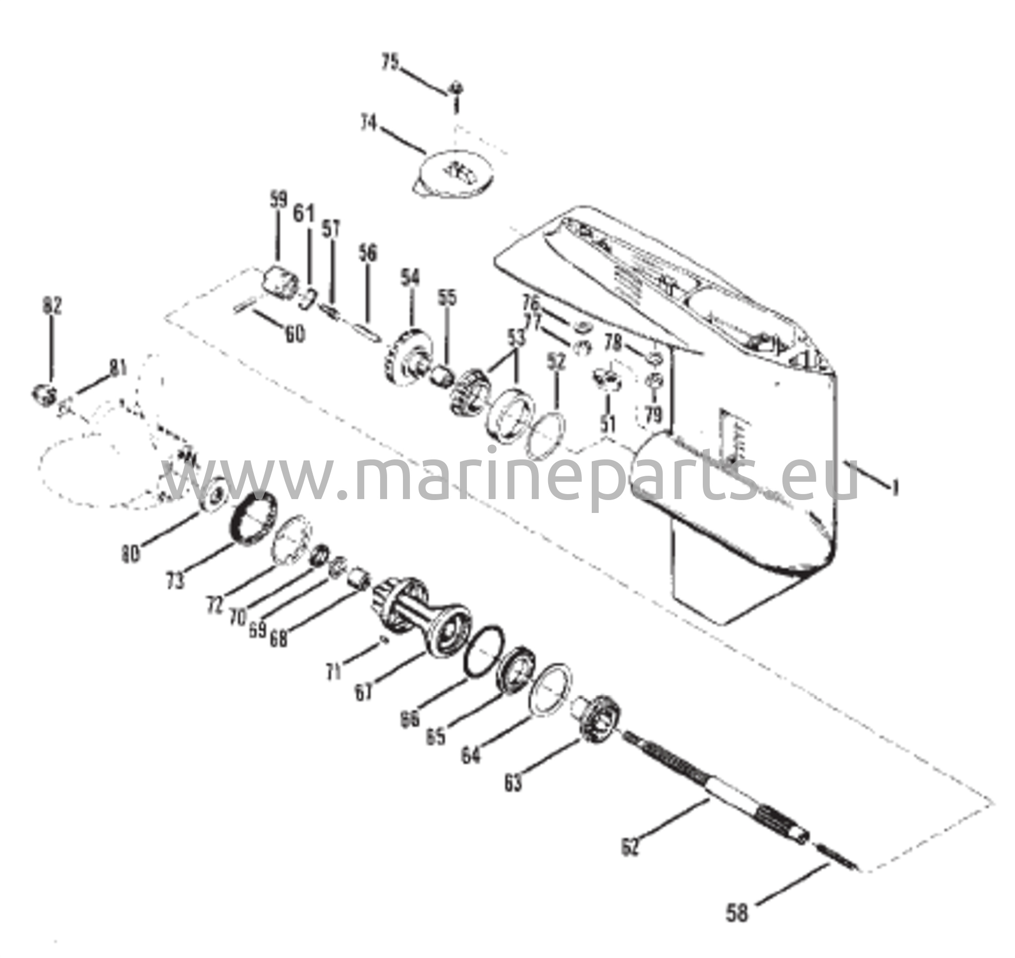 Vaihteiston kotelo (potkurin akseli)
