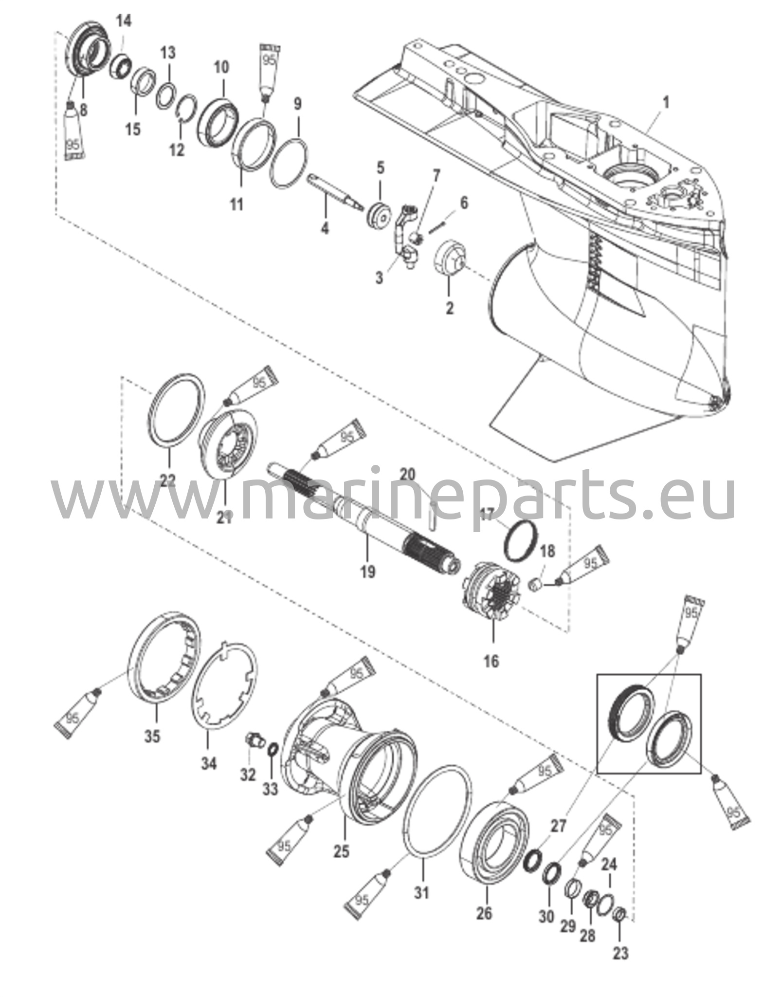 Växelhuskåpa Propelleraxel