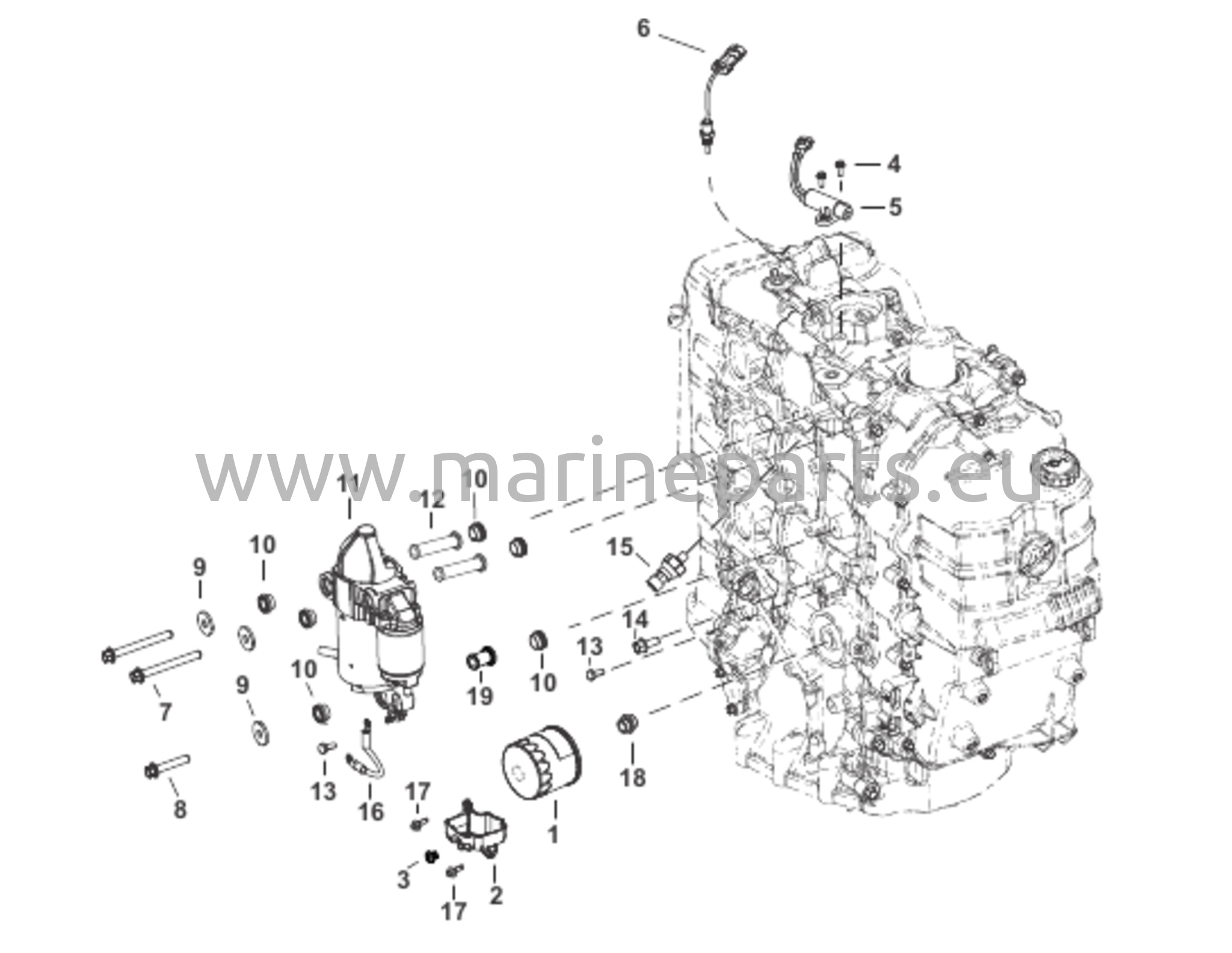 Aloitusmoottori/Öljynsuodatin/Anturit Aloitusmoottori Merkitty 8M0074530