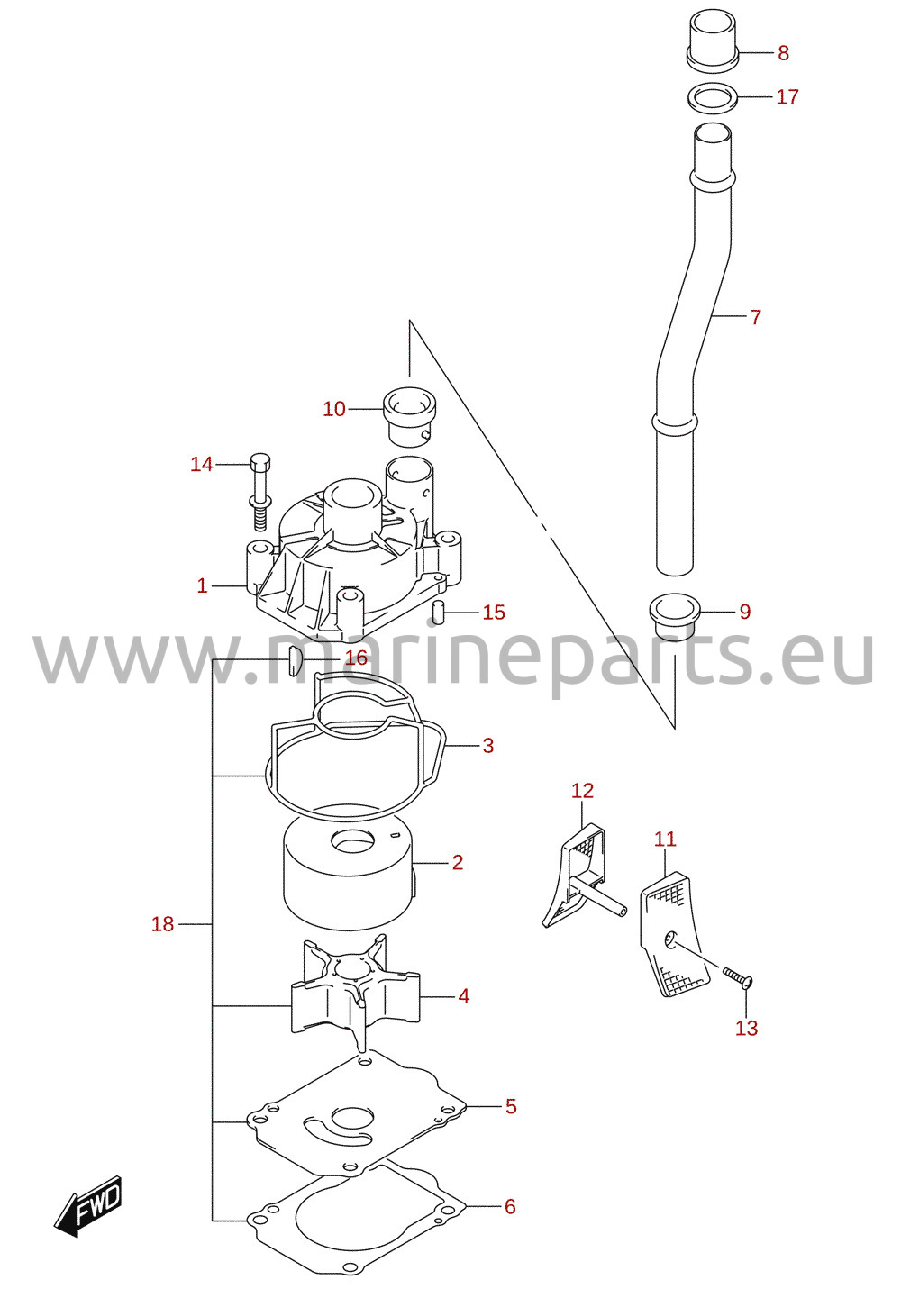 Pompe à eau (DF150T, DF150Z, DF175T, DF175Z)