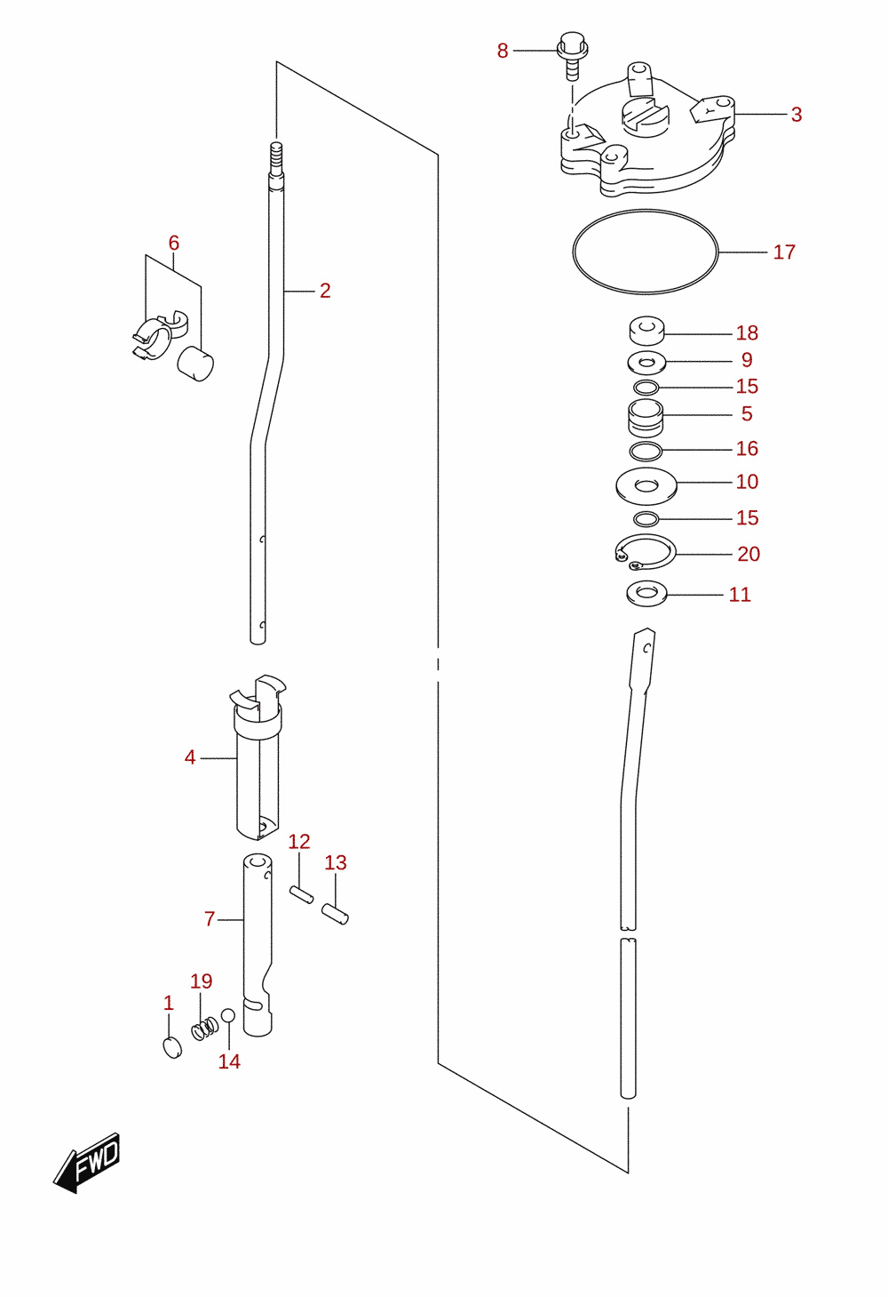 Shift rod (DF50)