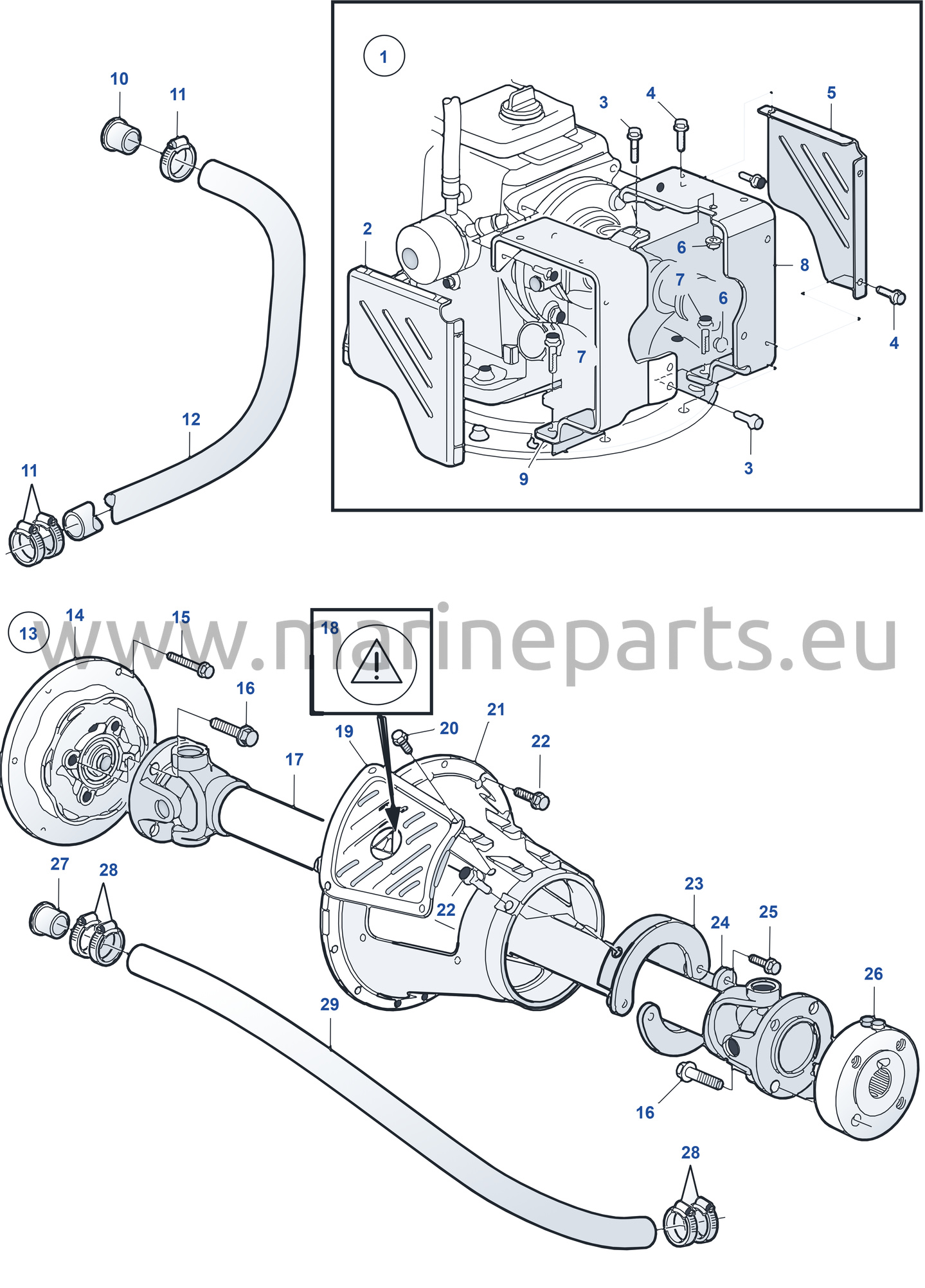 Connecting Shaft and Housing, Diesel, Length >335mm