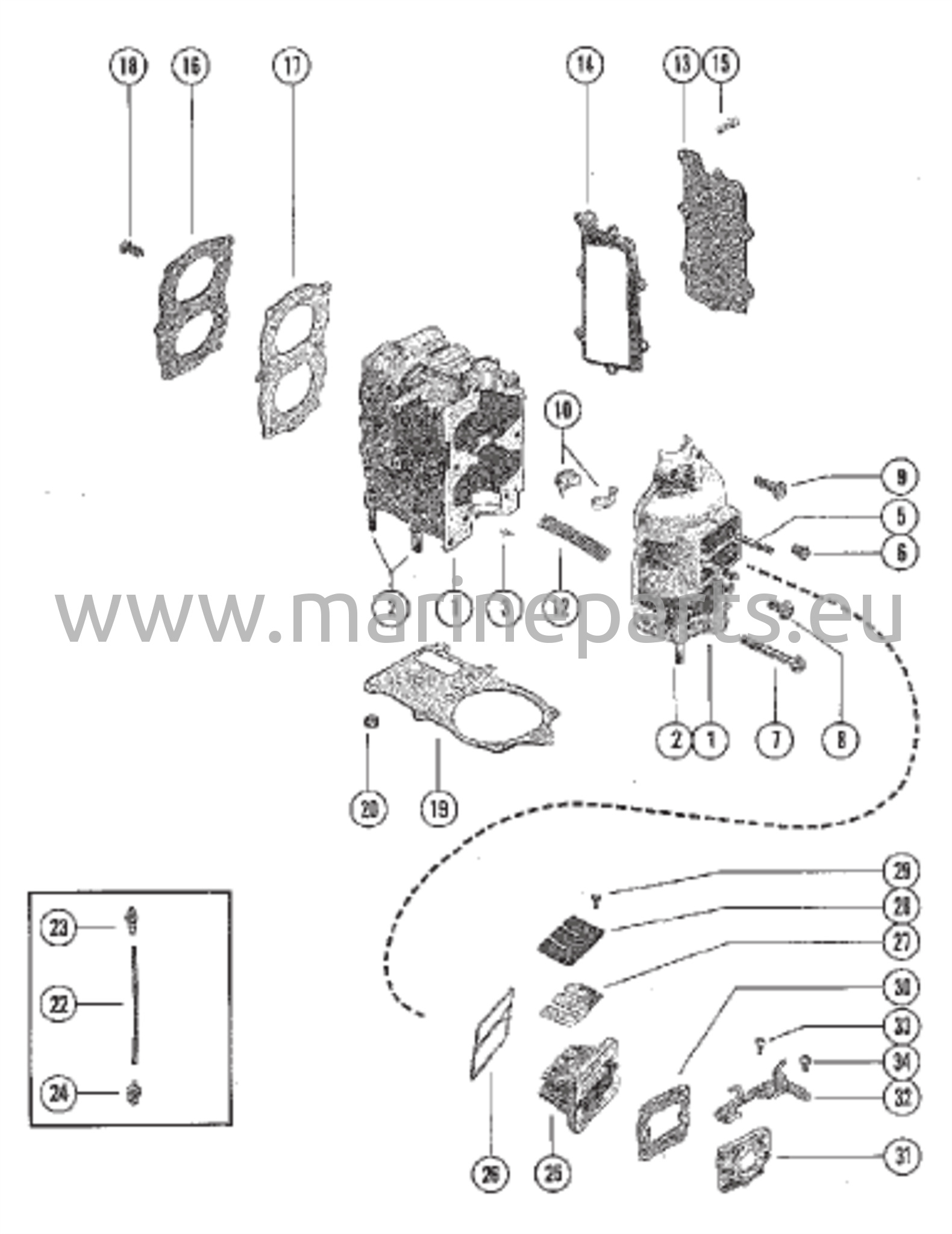 Sylinterilohko ja kampikammion kokoonpano
