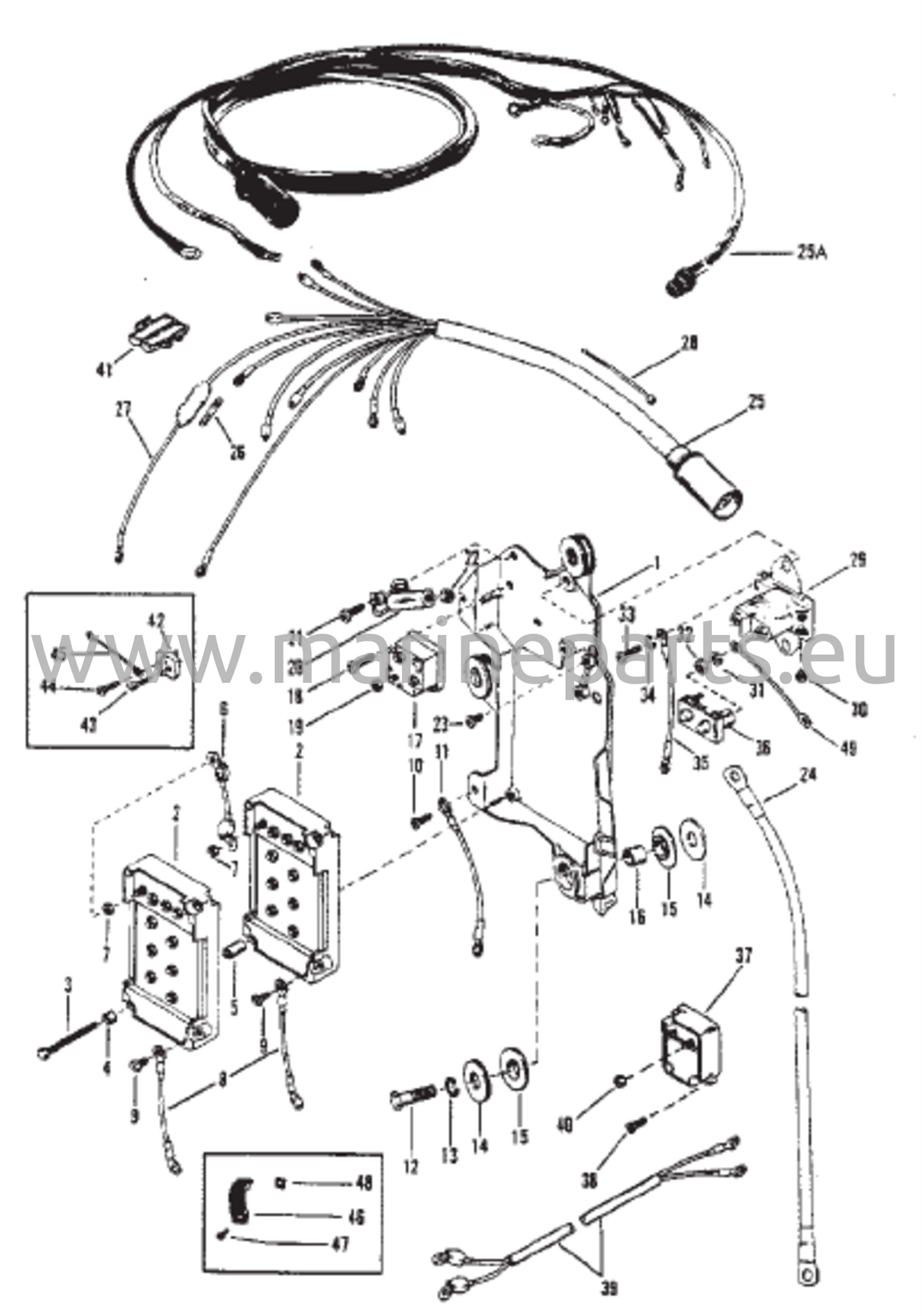 Johdotussarja, käynnistinrele ja tasasuuntaaja