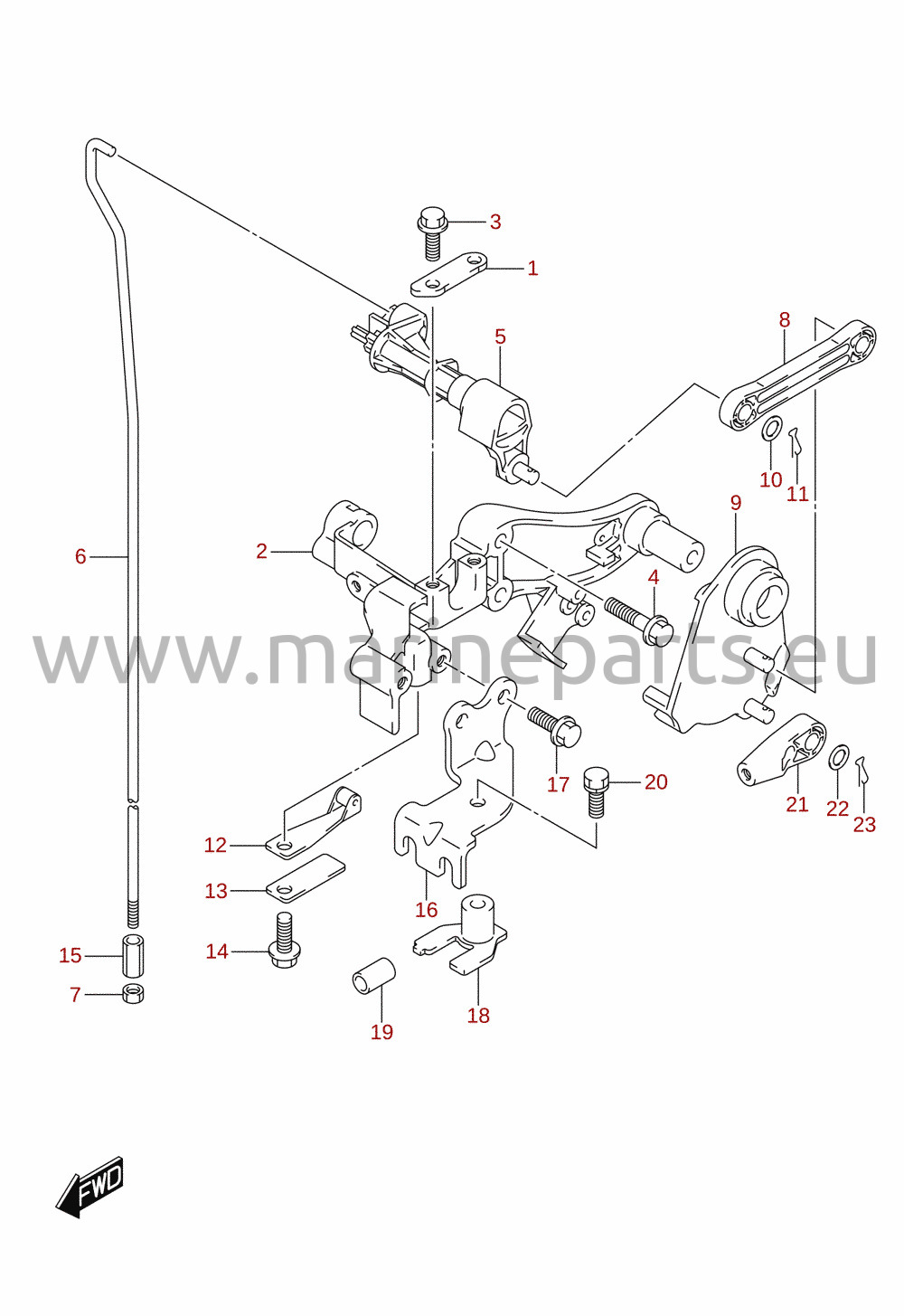 Kopplingsaxel (DF40AQH, DF40ATH, DF50ATH, DF60AQH, DF60ATH)