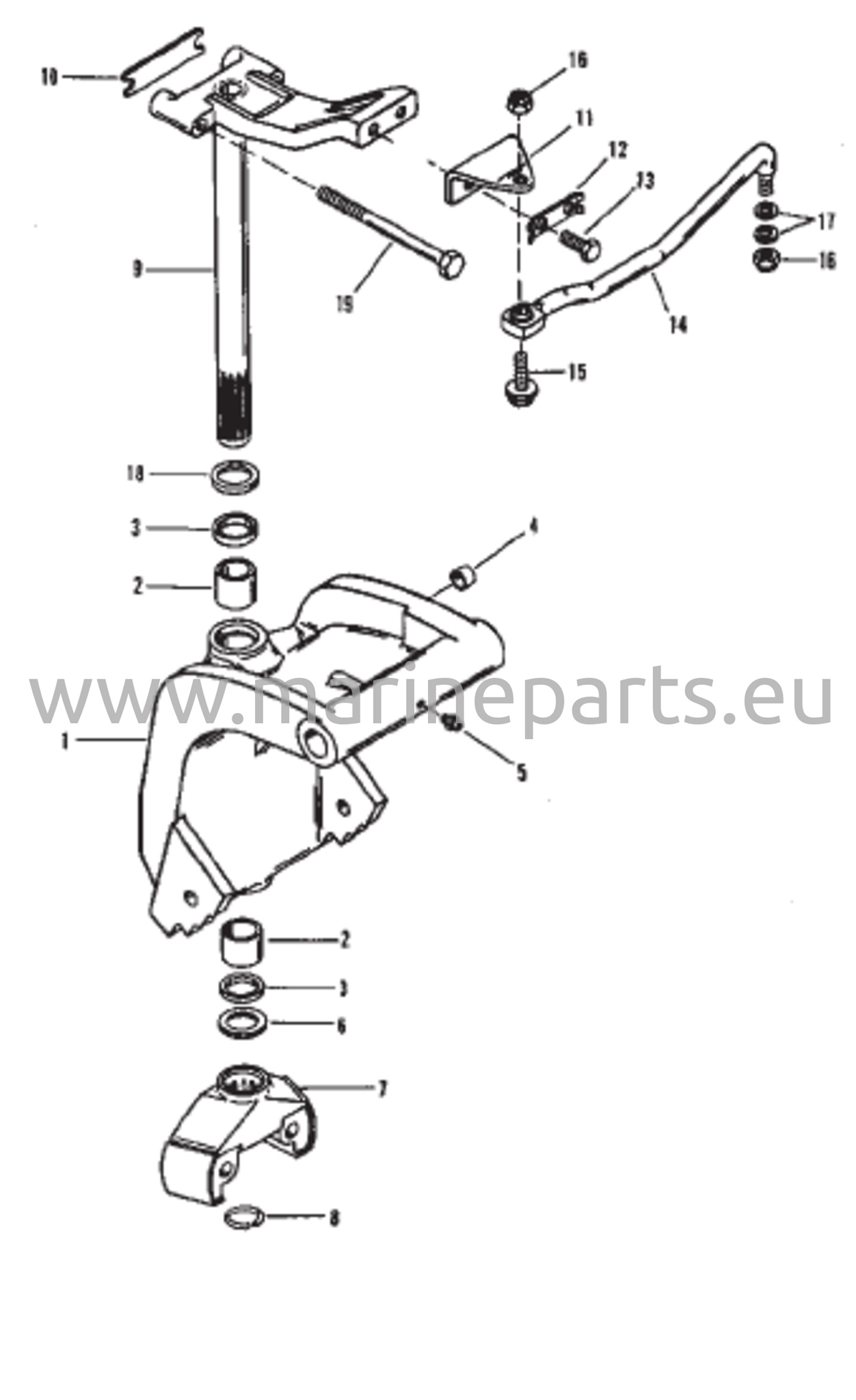 Kääntökiinnike (Pitkä akseli S/N-0C160936 ja uudemmat)