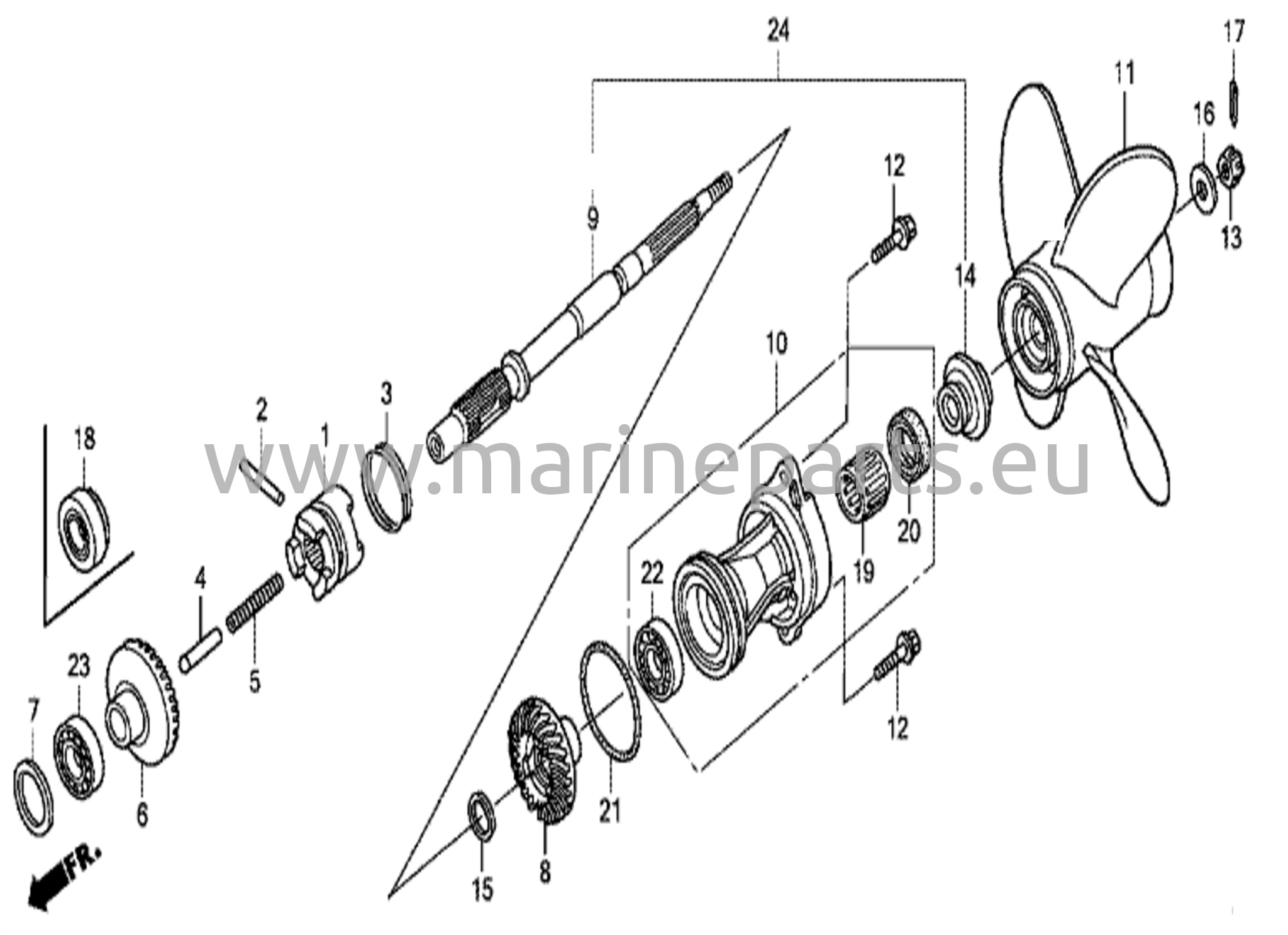 Propelleraxel och propeller