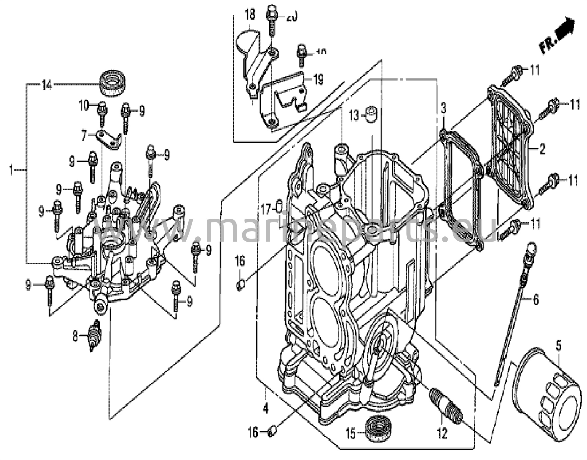 Cylinderblock/karterlock