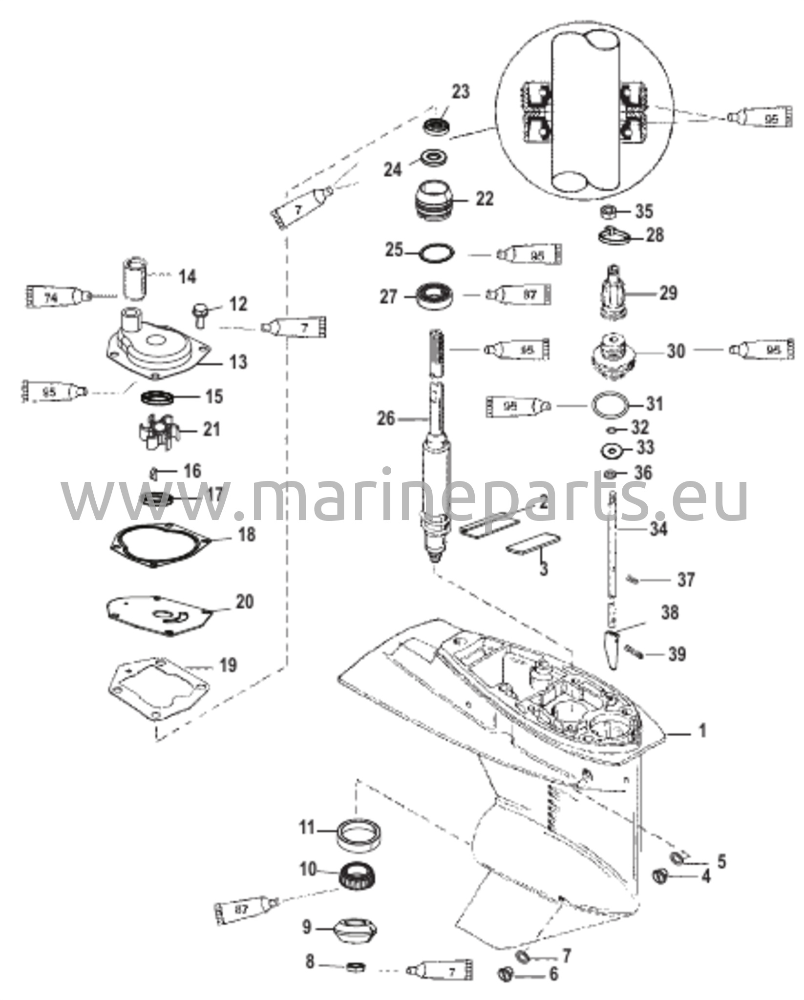 Gear Housing (Driveshaft) (1.83:1 Gear Ratio) 