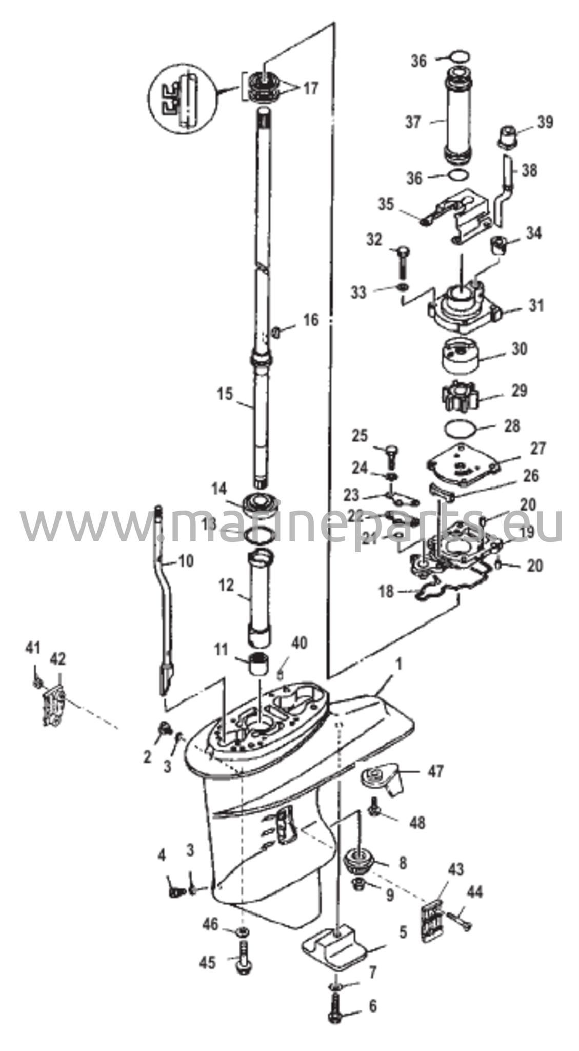 Vaihteiston kotelo (voimansiirtoakseli)