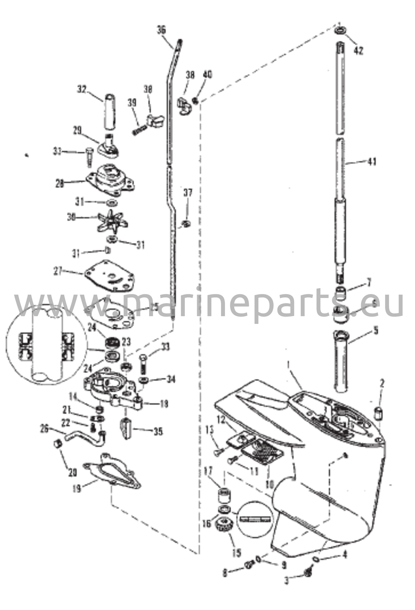 Vaihteiston kotelo (voimansiirtoakseli) (2,00:1 vaihdekerroin)