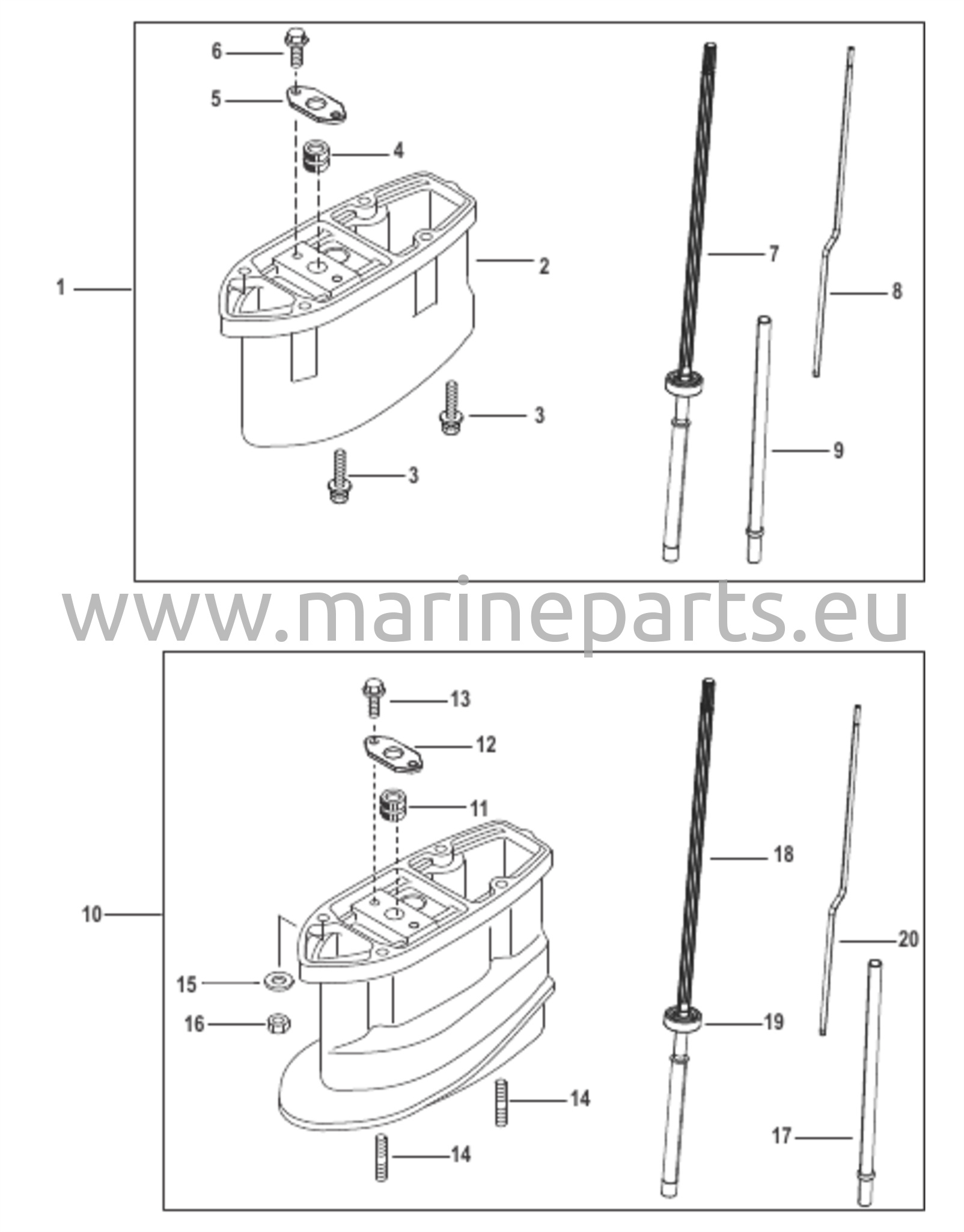 Förlängningssats för drivaxelhölje Standard och Command Thrust