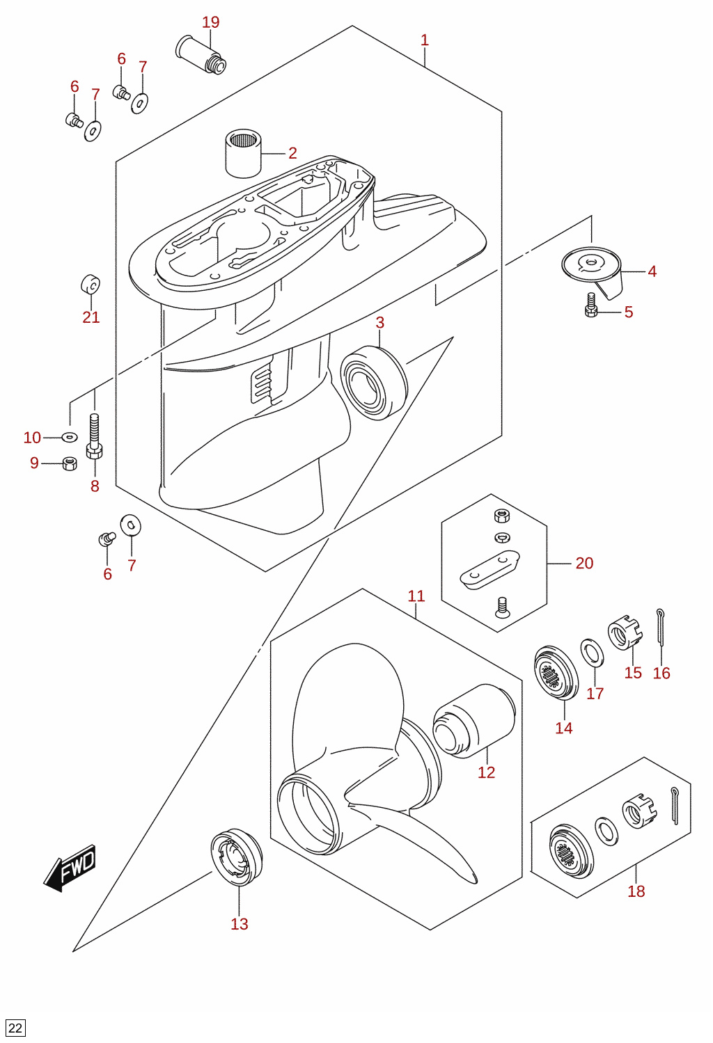 Gear case (DF60A)
