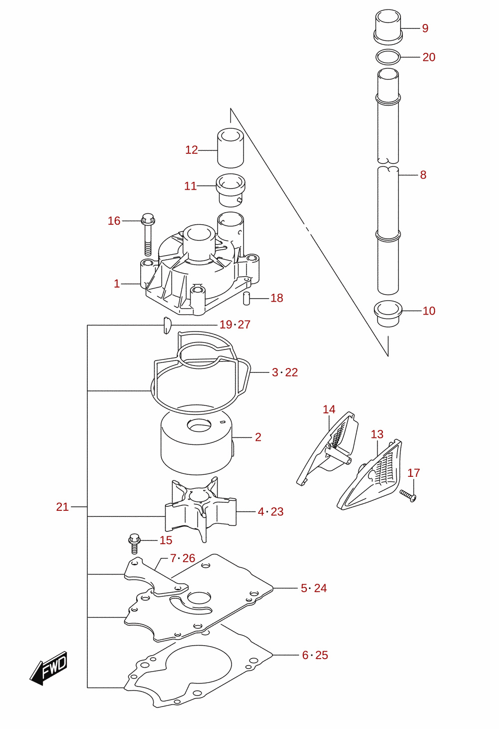 Water pump 1/2