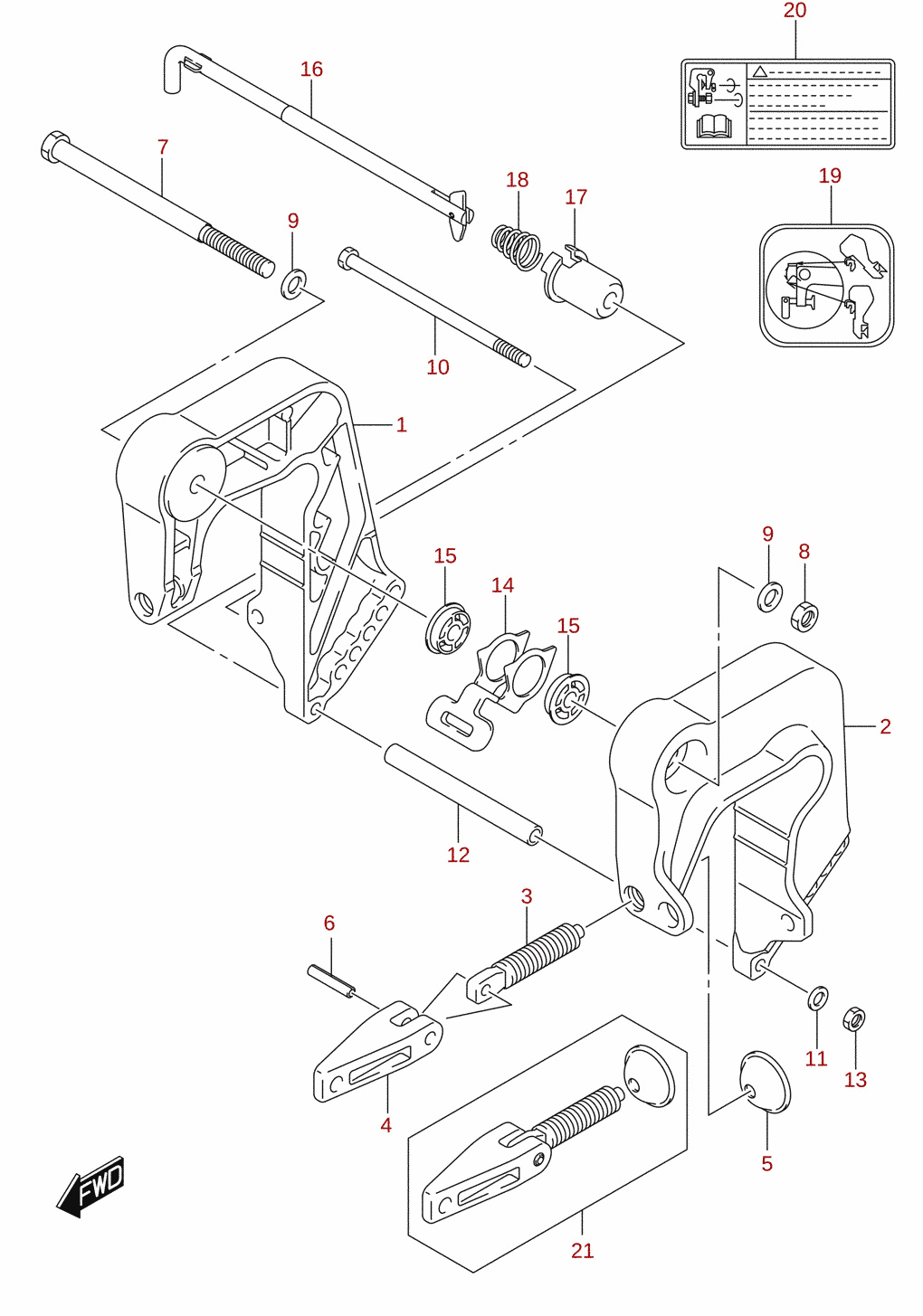 Support de fixation (DF8A, DF9.9A)