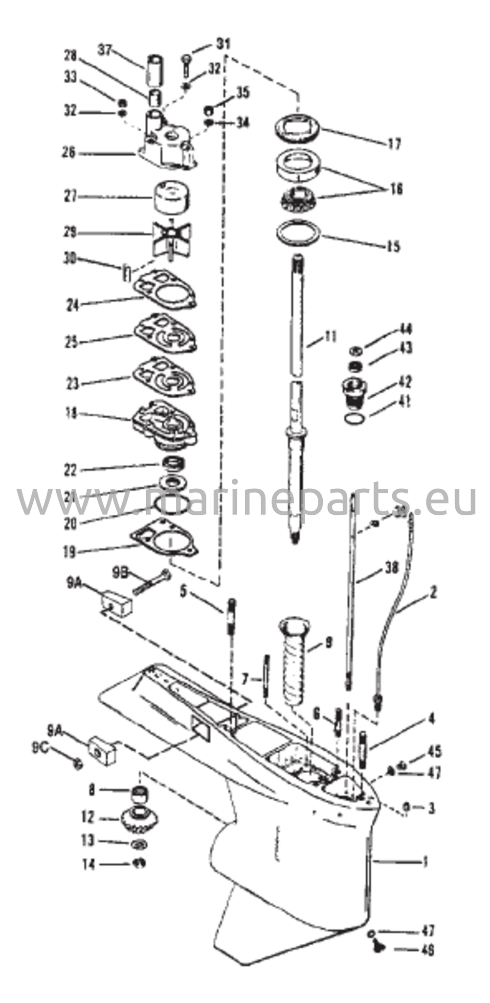 Vaihteiston kotelo (voimansiirtoakseli) – Vastakierto