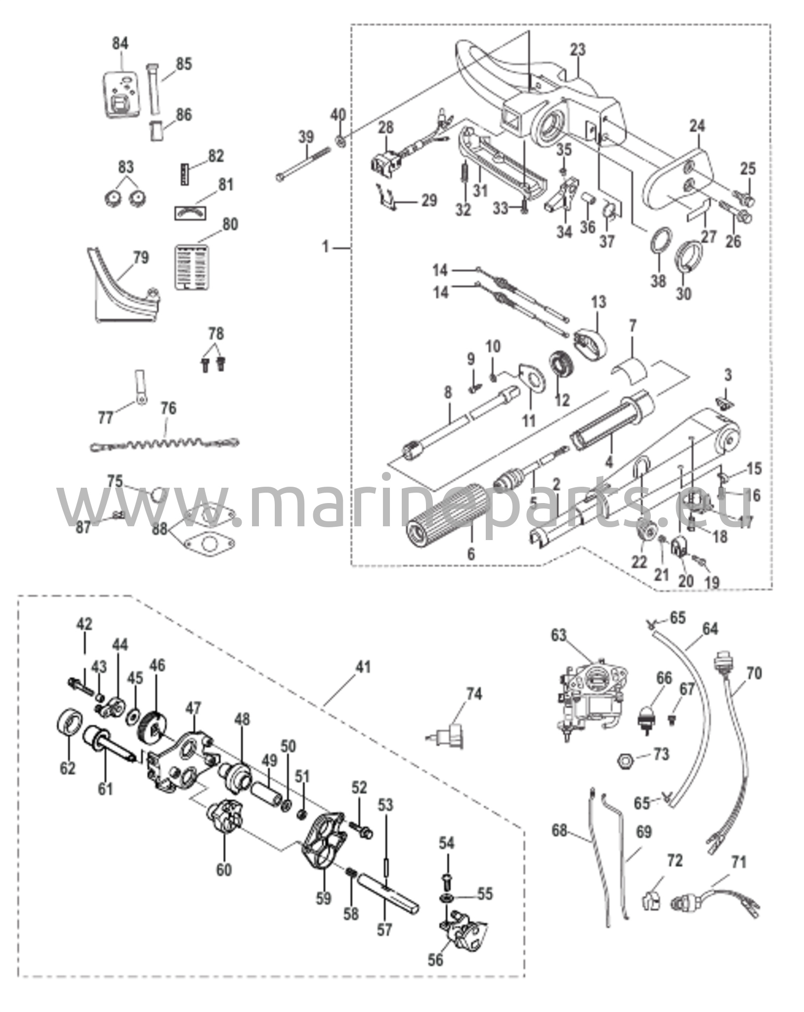 Kääntökahvan muuntosarja 9,9 hv sähkö - 8M0051063