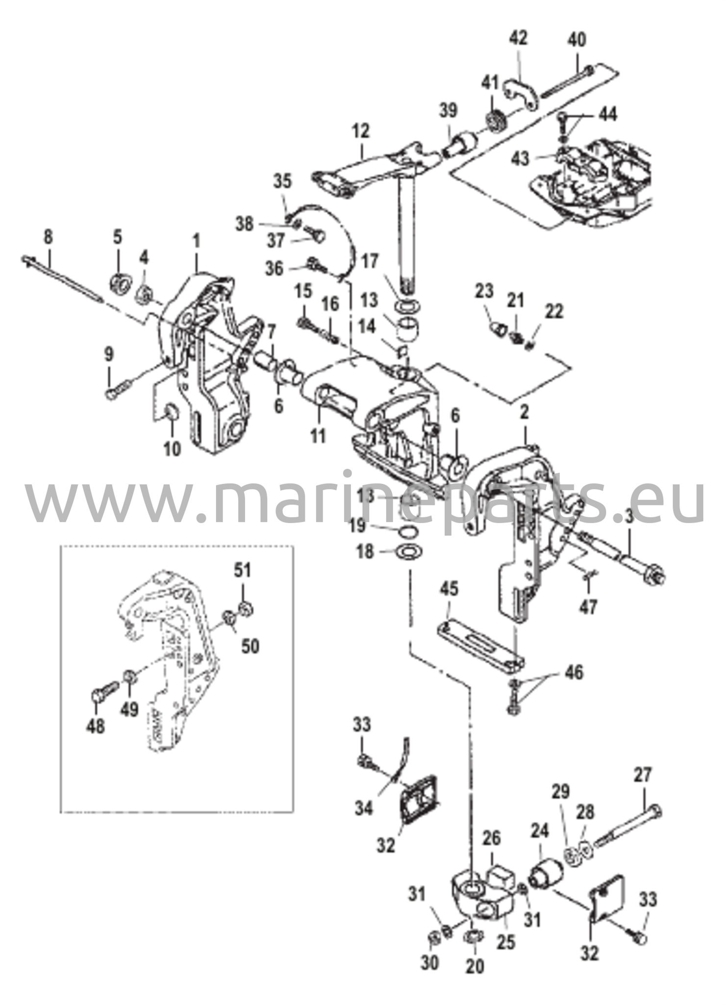 Transom and Swivel Brackets (Power Trim)