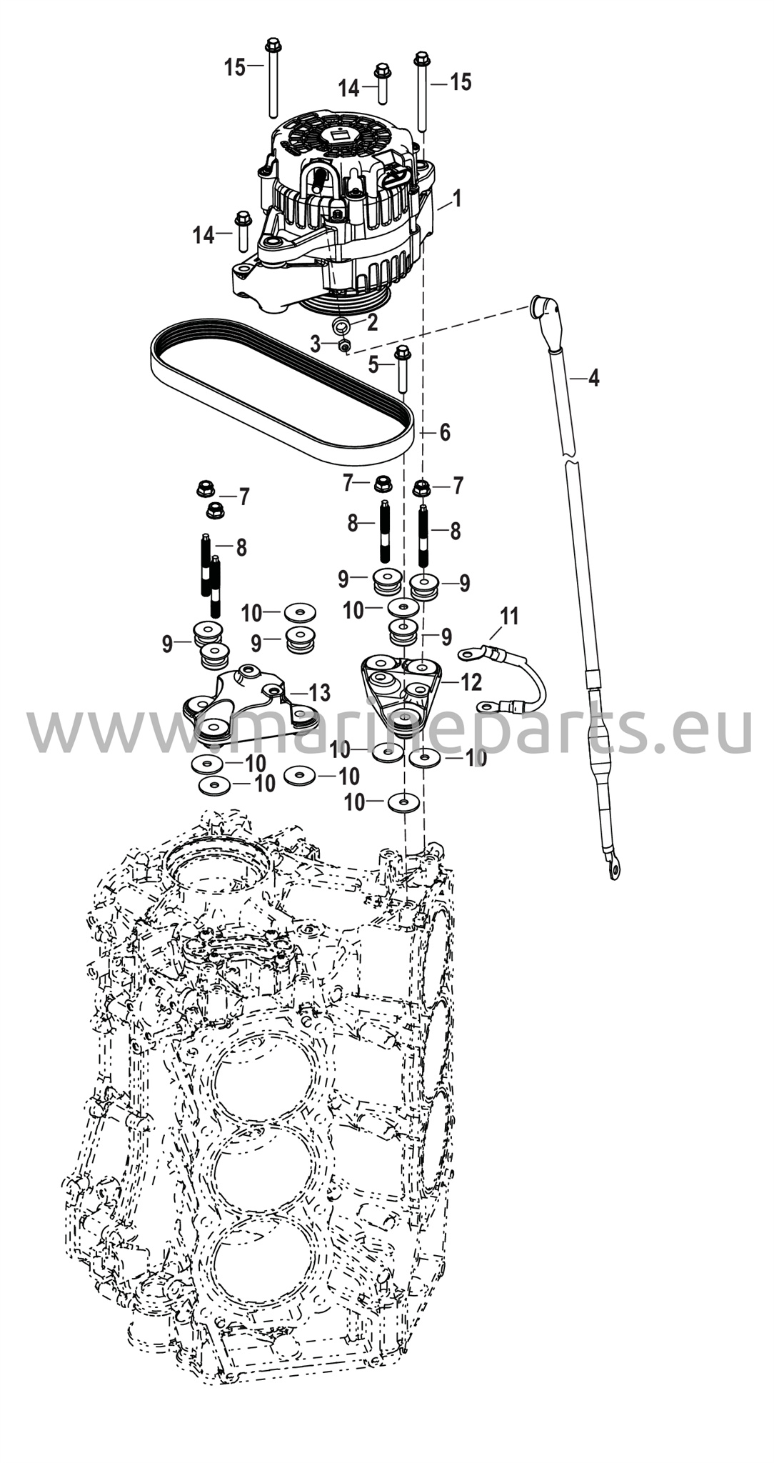 Laturin kiinnitys / hihna