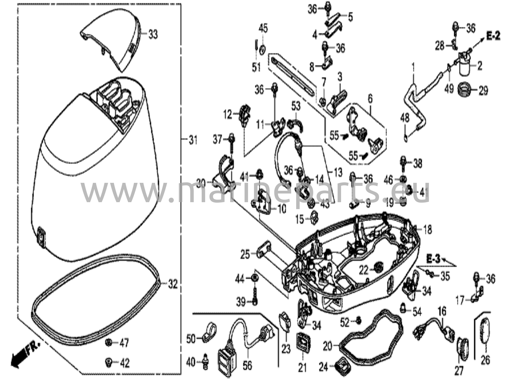Motorkåpa och underdel