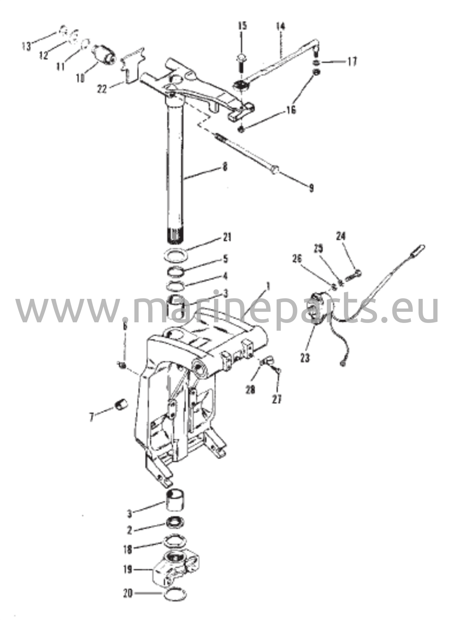 Kääntökiinnike ja ohjausvarsi