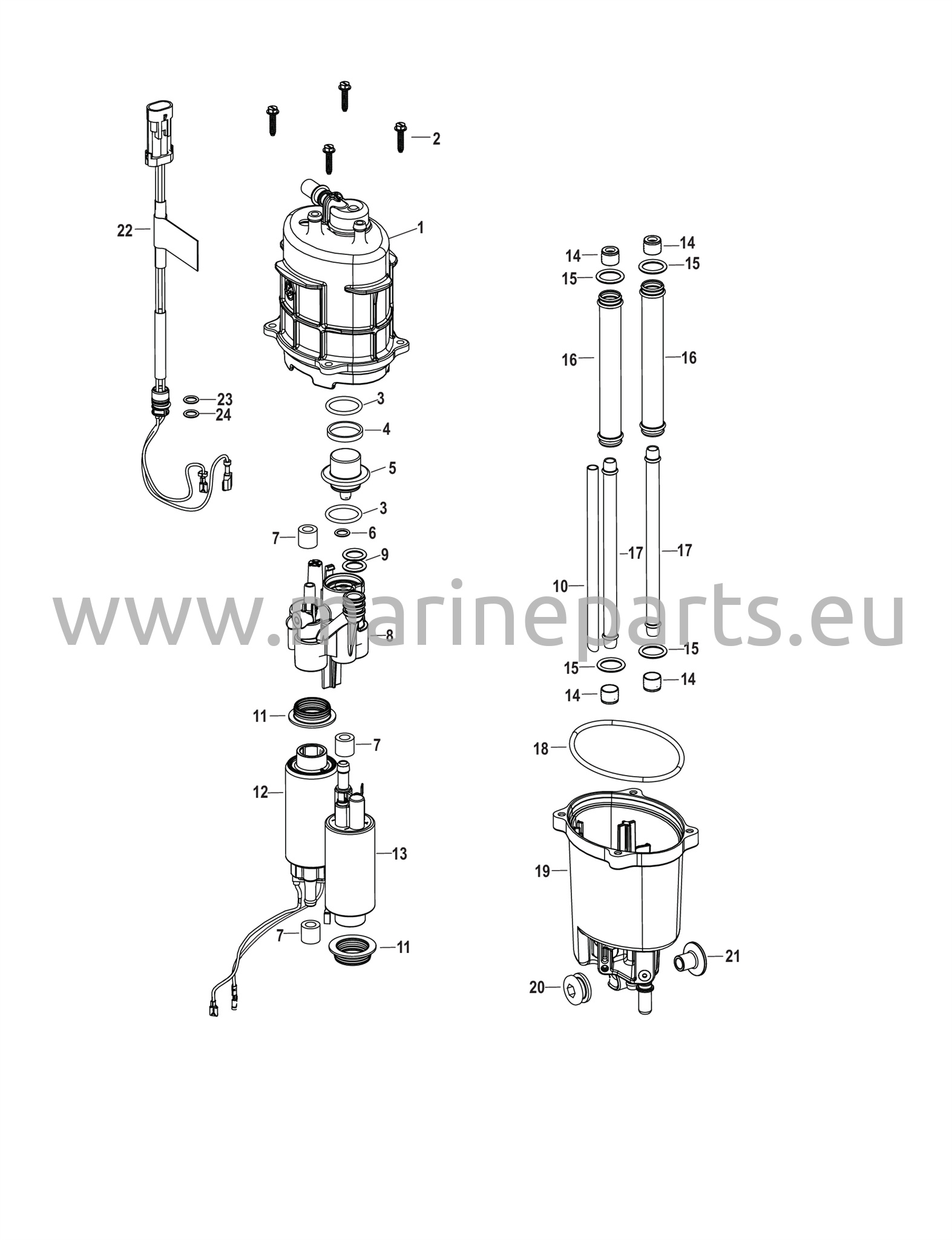 Polttoaineen syöttömoduuli 2B494019 ja uudemmat