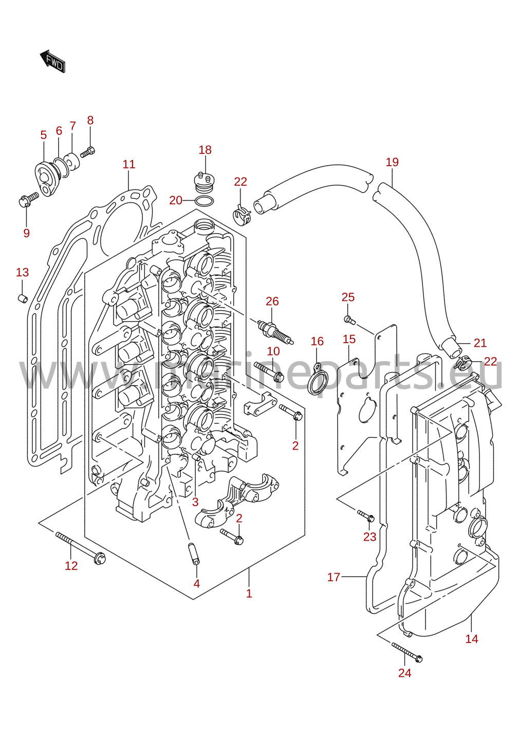 Räjäytyskuvat: Suzuki DF140AT (E01) 2013 [DF140A_E01_013]