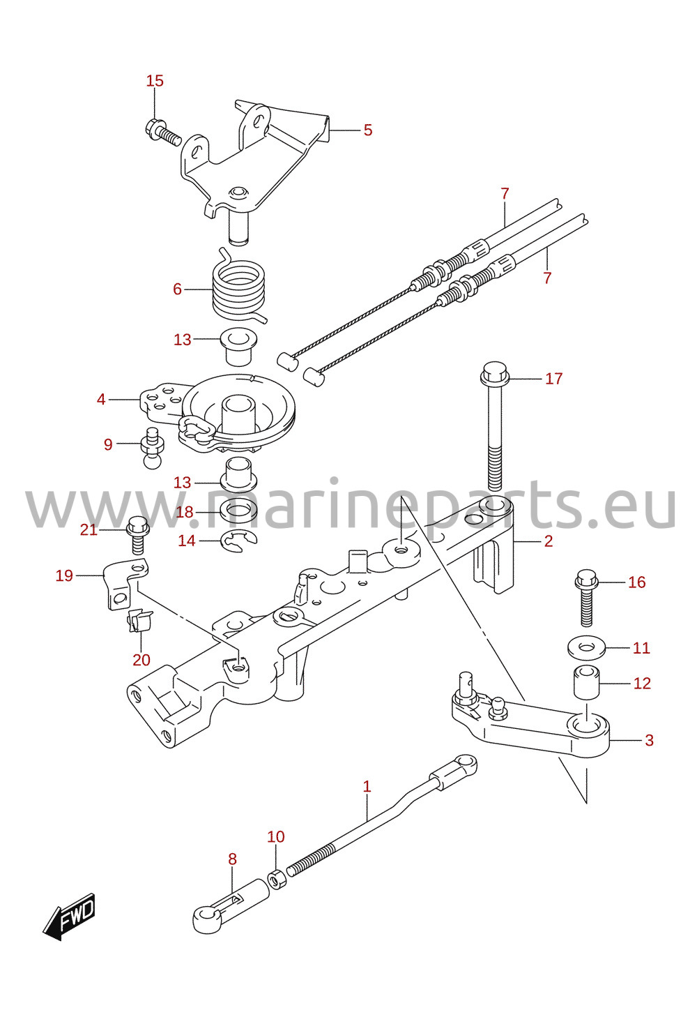 Tige d'accélérateur (DF150T, DF150Z, DF175T, DF175Z)