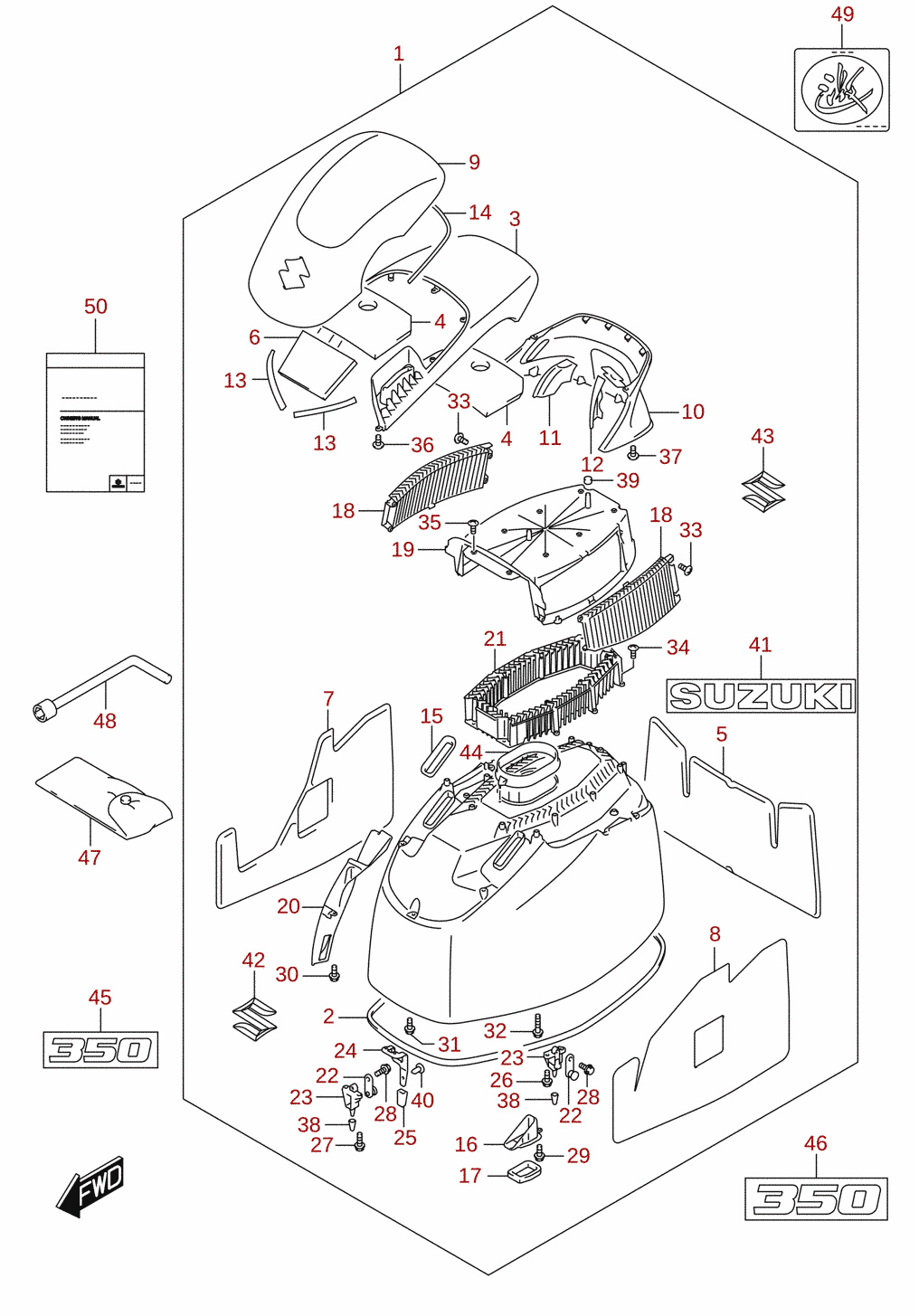 Engine cover (DF350A)