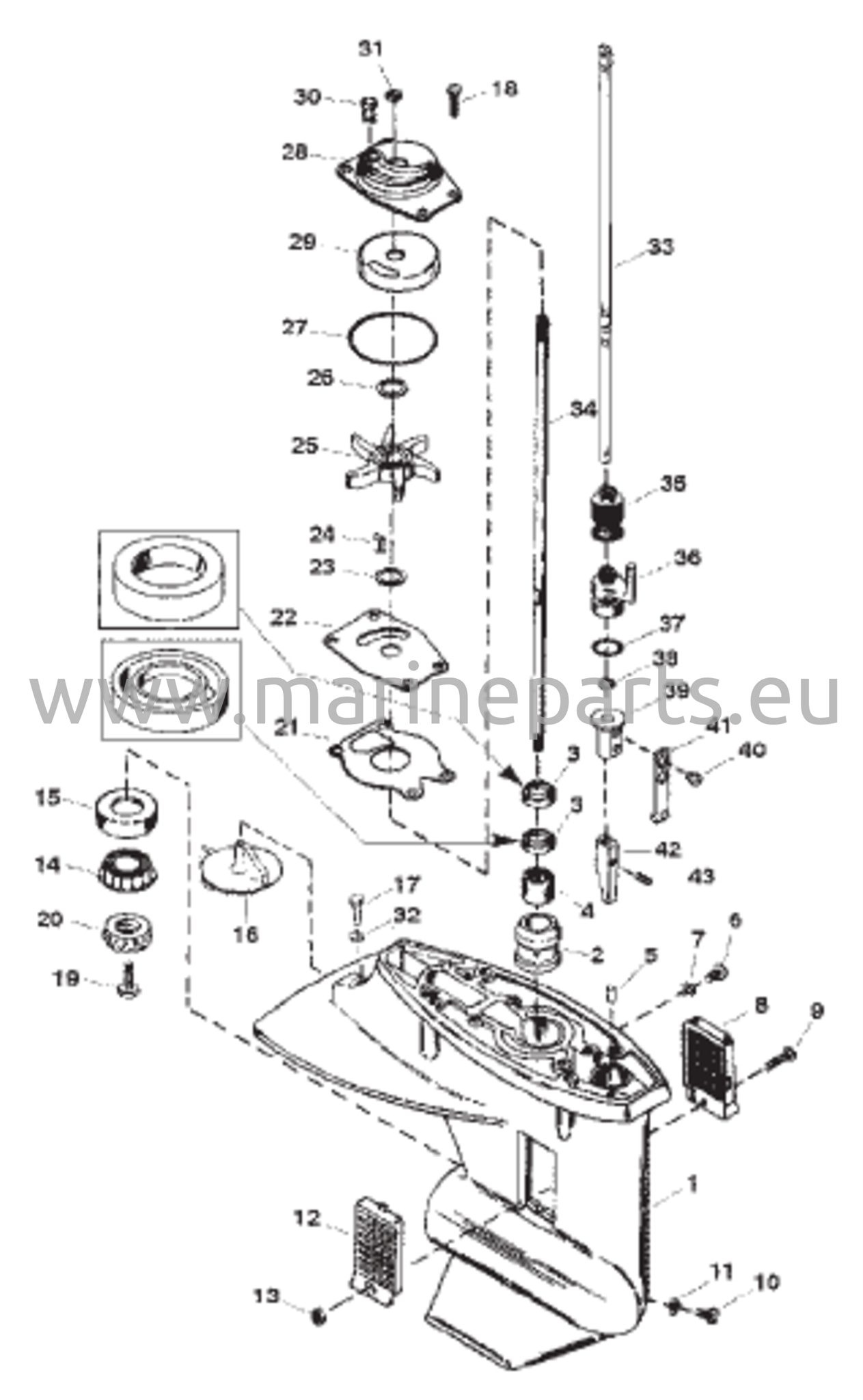 Vaihteiston kotelon kokoonpano (voimansiirtoakseli)