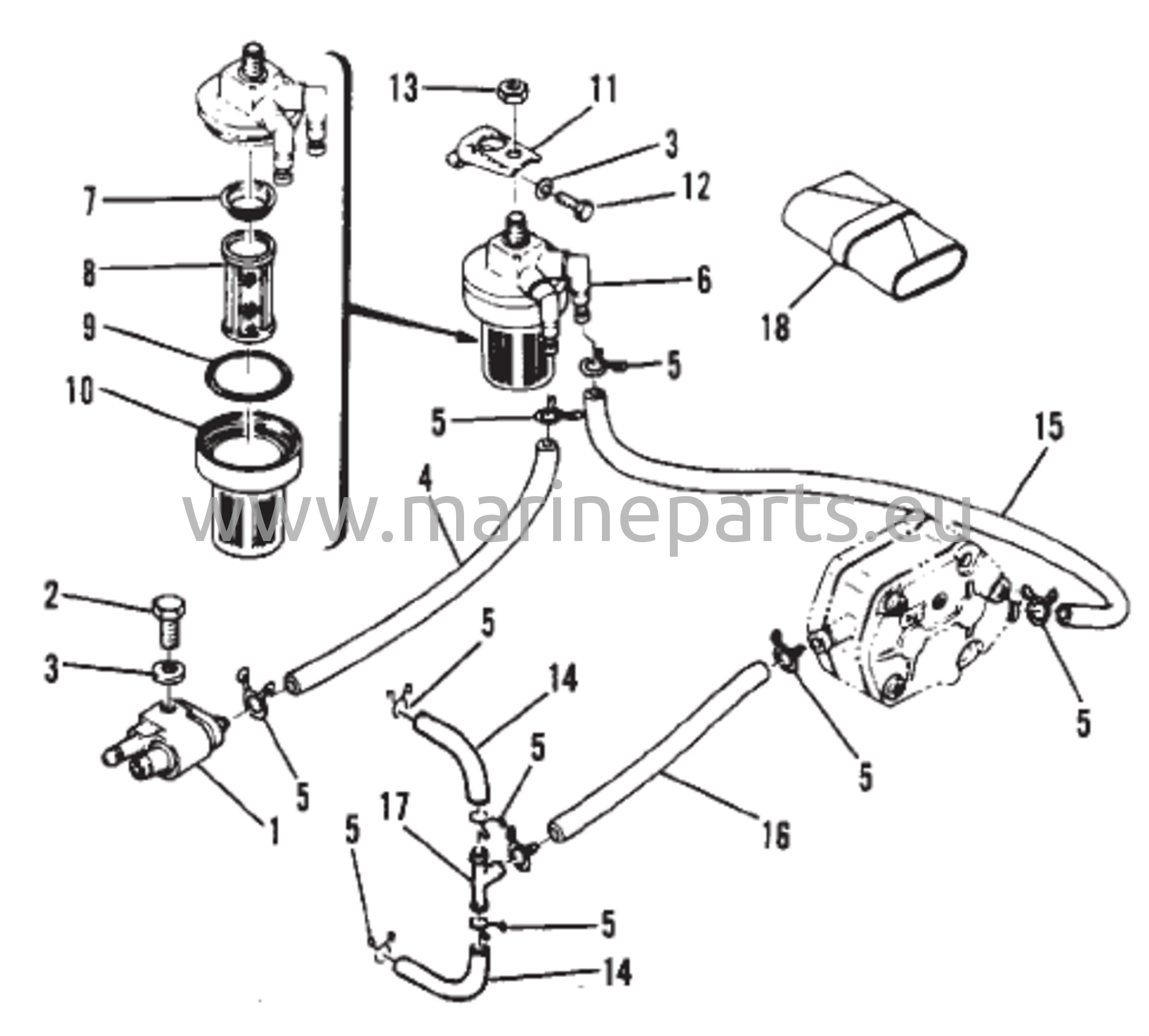 Polttoaineputket ja suodatin