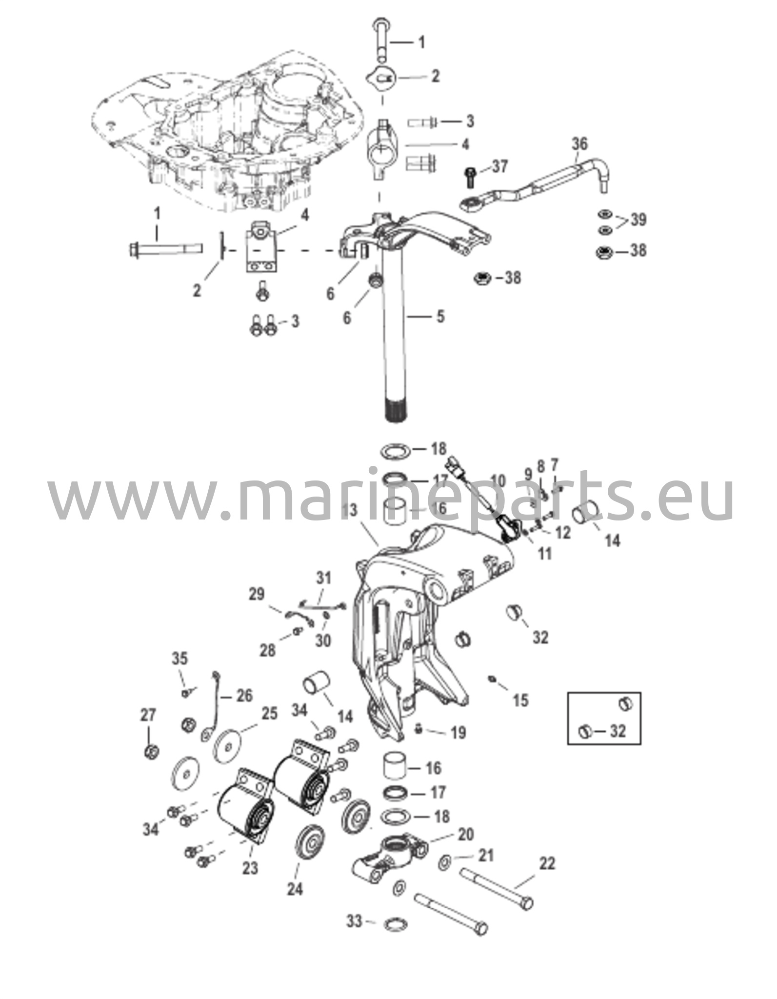 Kääntökiinnike ja kääntöakseli Ei SeaPro