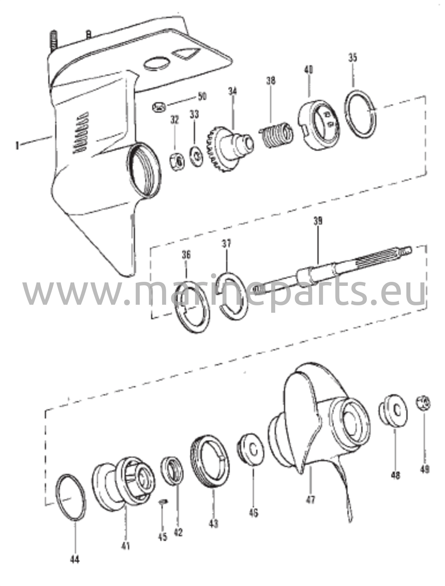 Vaihteiston kotelo (potkurin akseli)