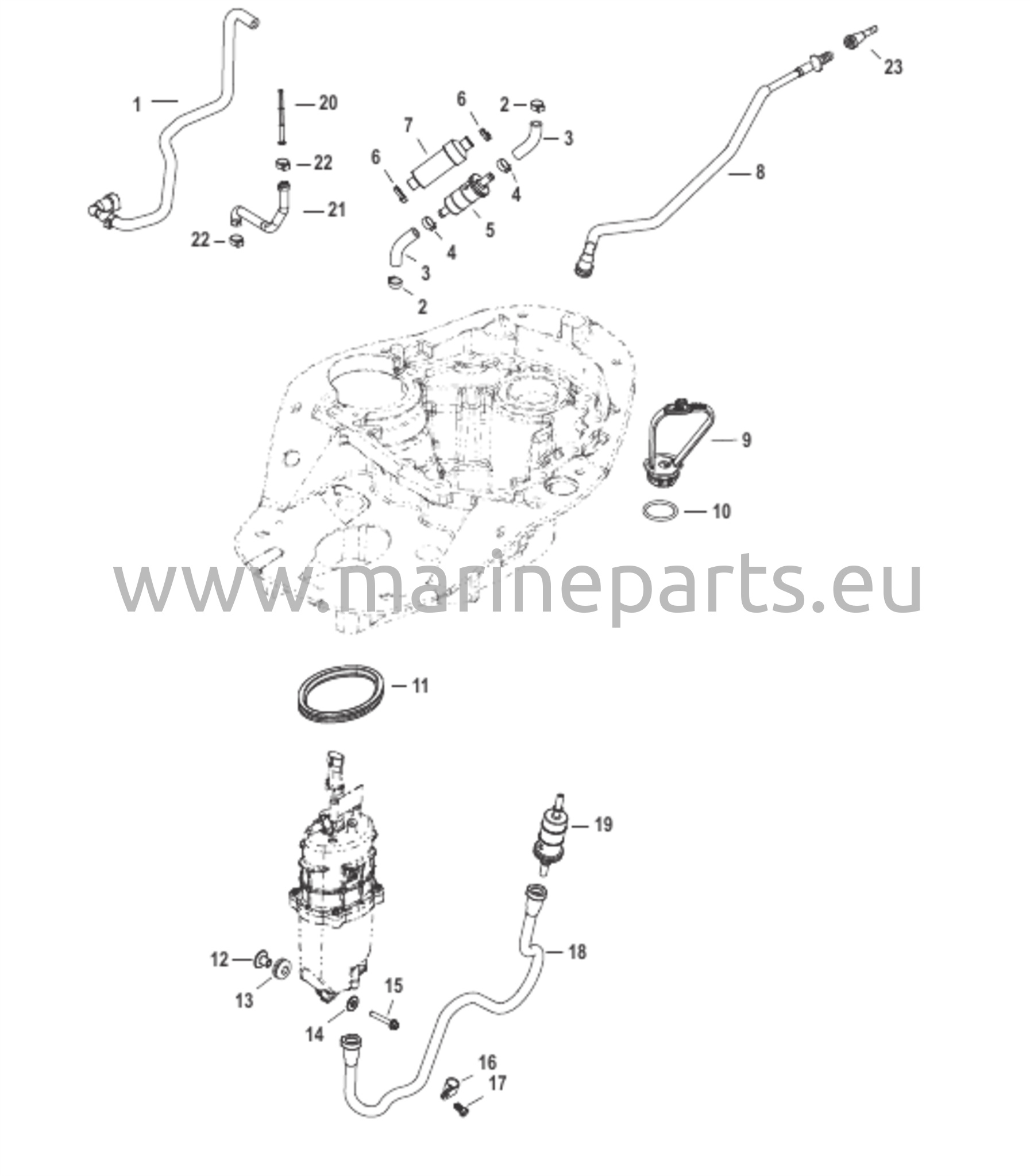 Polttoaineen syöttöjärjestelmän letkut ja moduuli