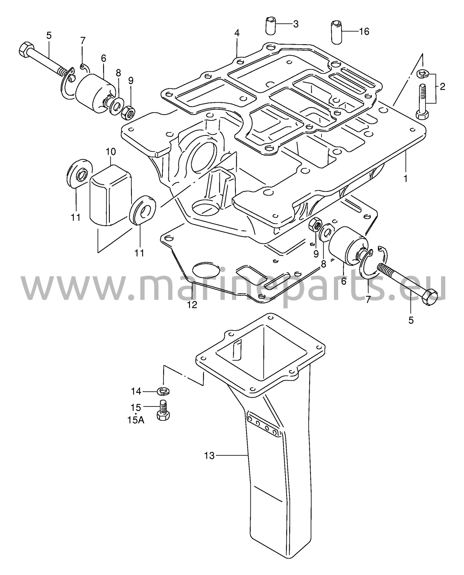 Motorholder (–1994) (DT75MQ, DT75WT, DT85MQ, DT85WT)