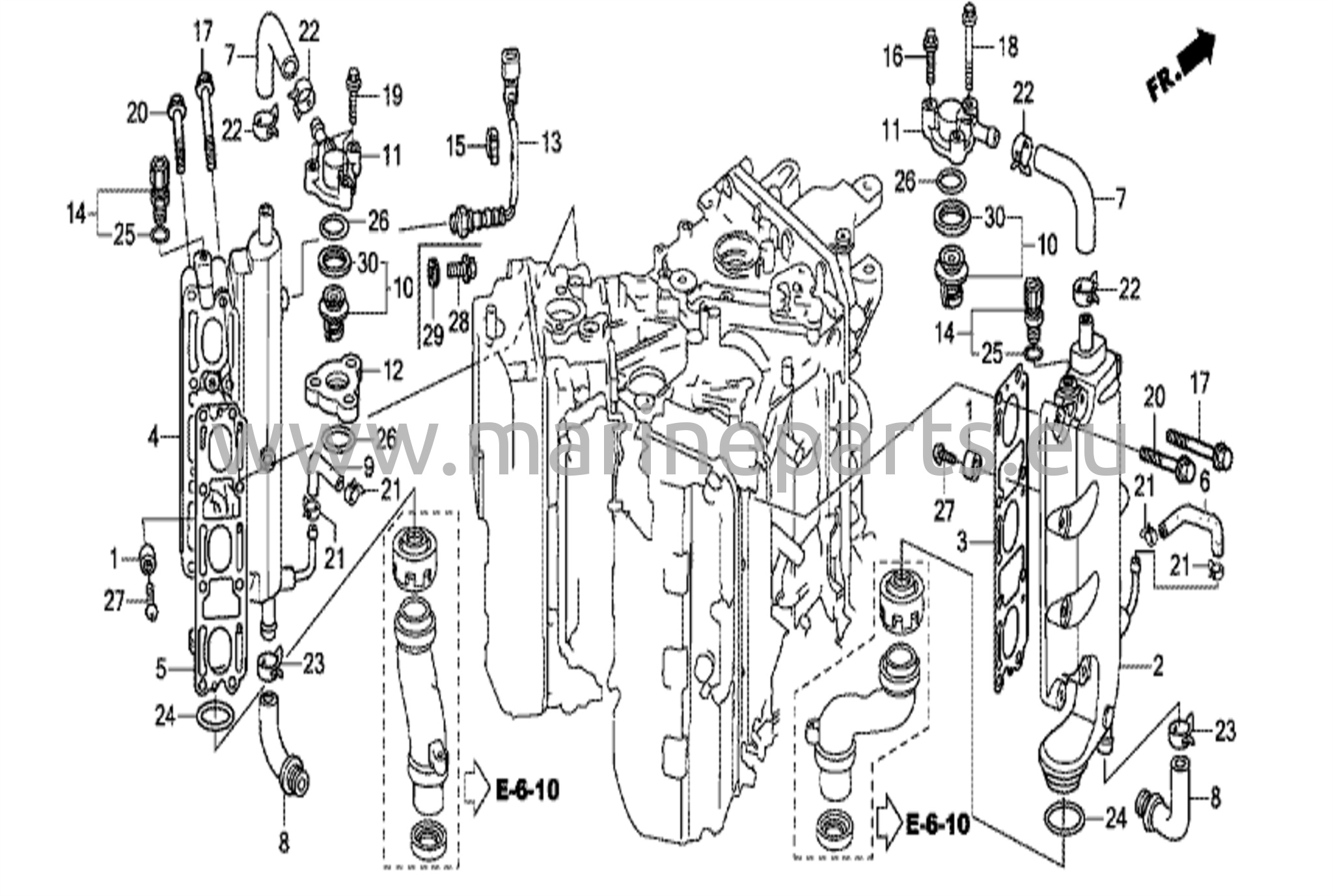 Avgaskollektor/termostat