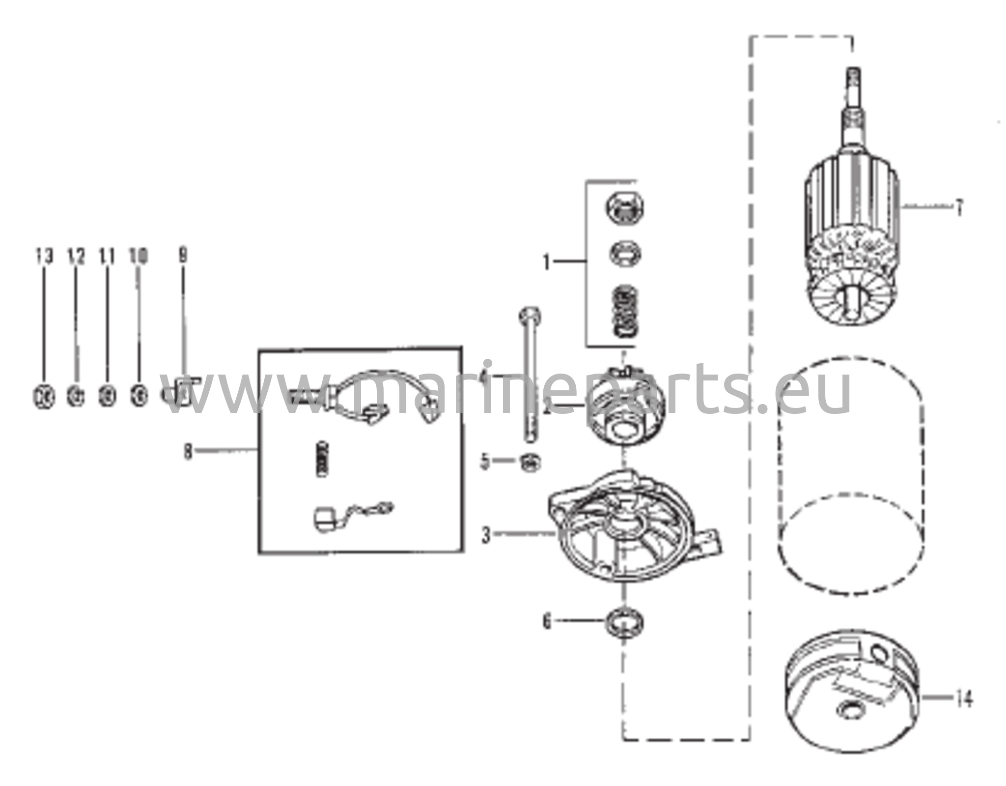 Käynnistinmoottorin kokoonpano