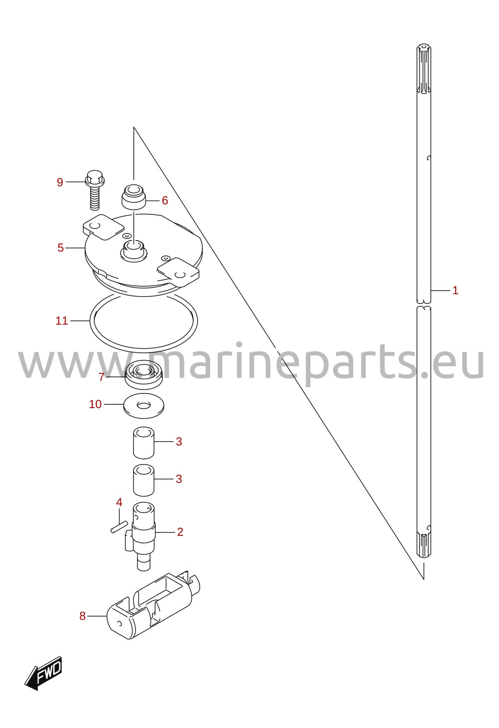 Tige d'embrayage (DF150T, DF175T)