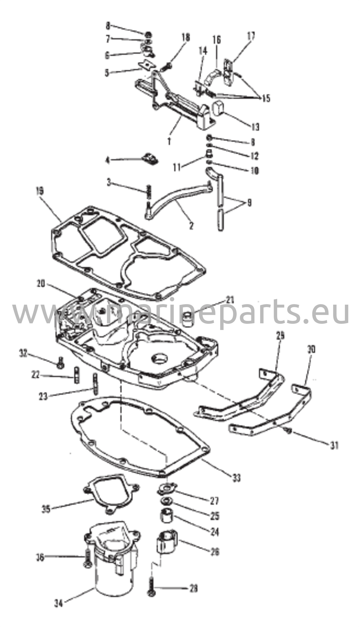Shift Linkage and Exhaust Plate 