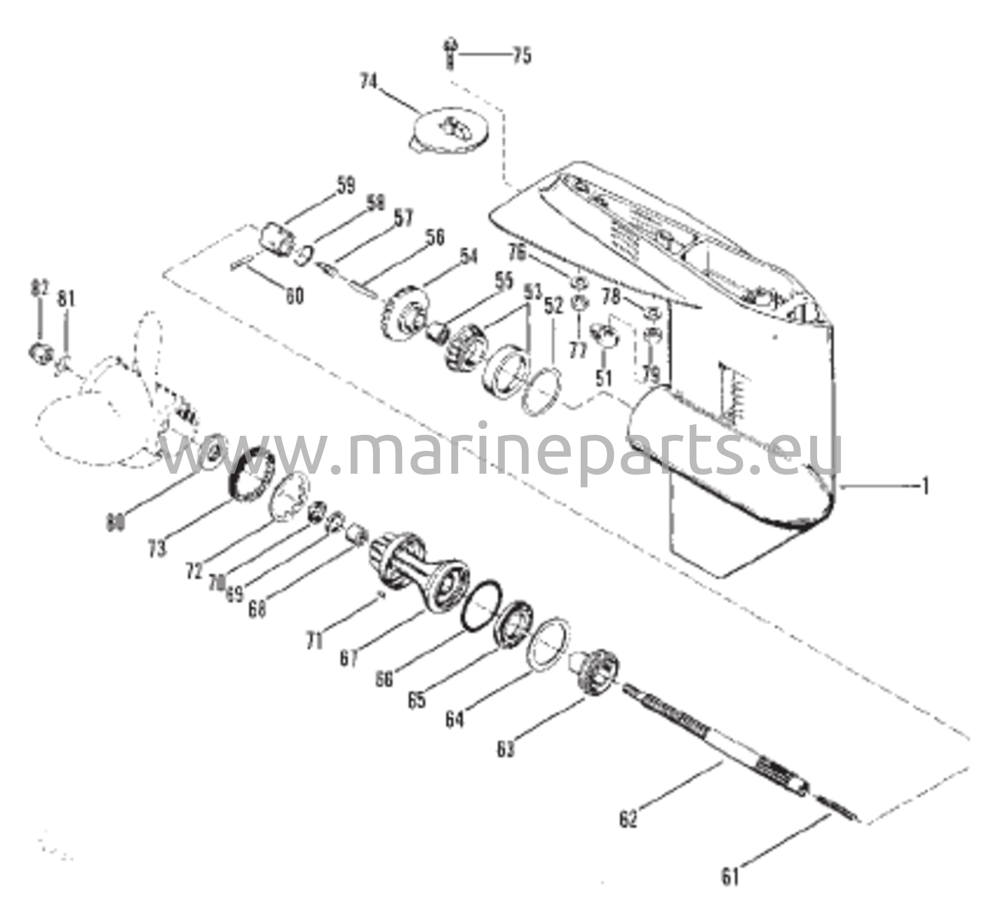 Vaihteiston kotelo (potkurin akseli)