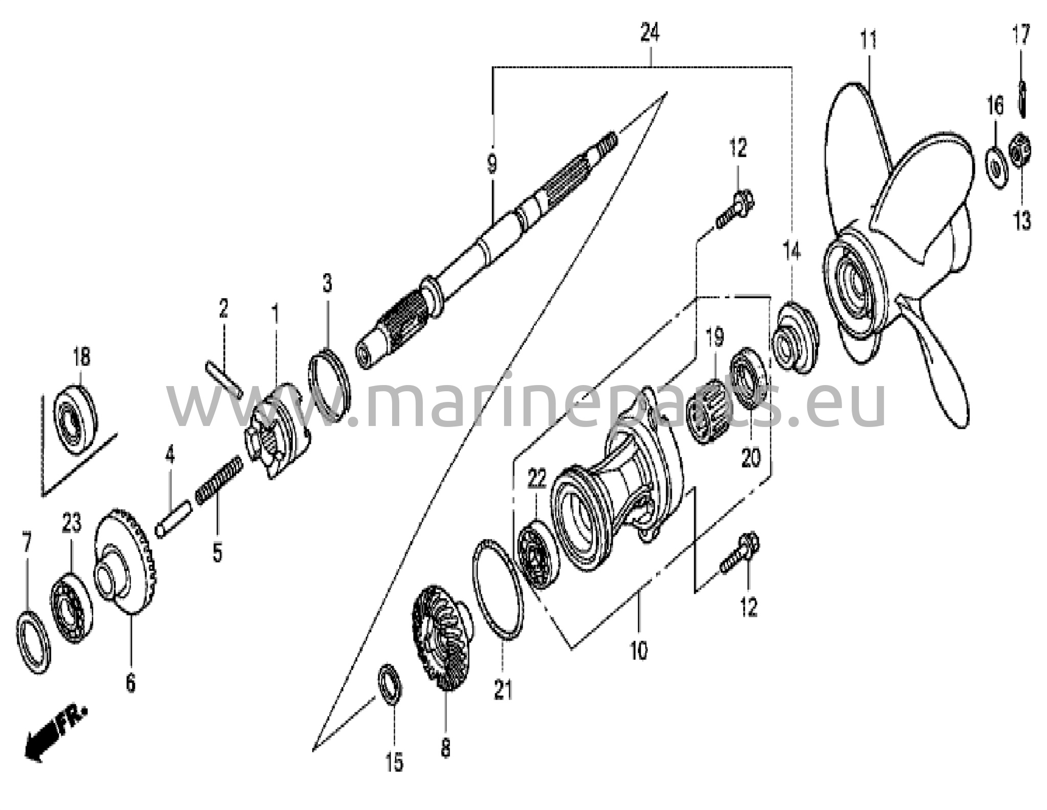 Drivaxel och propeller