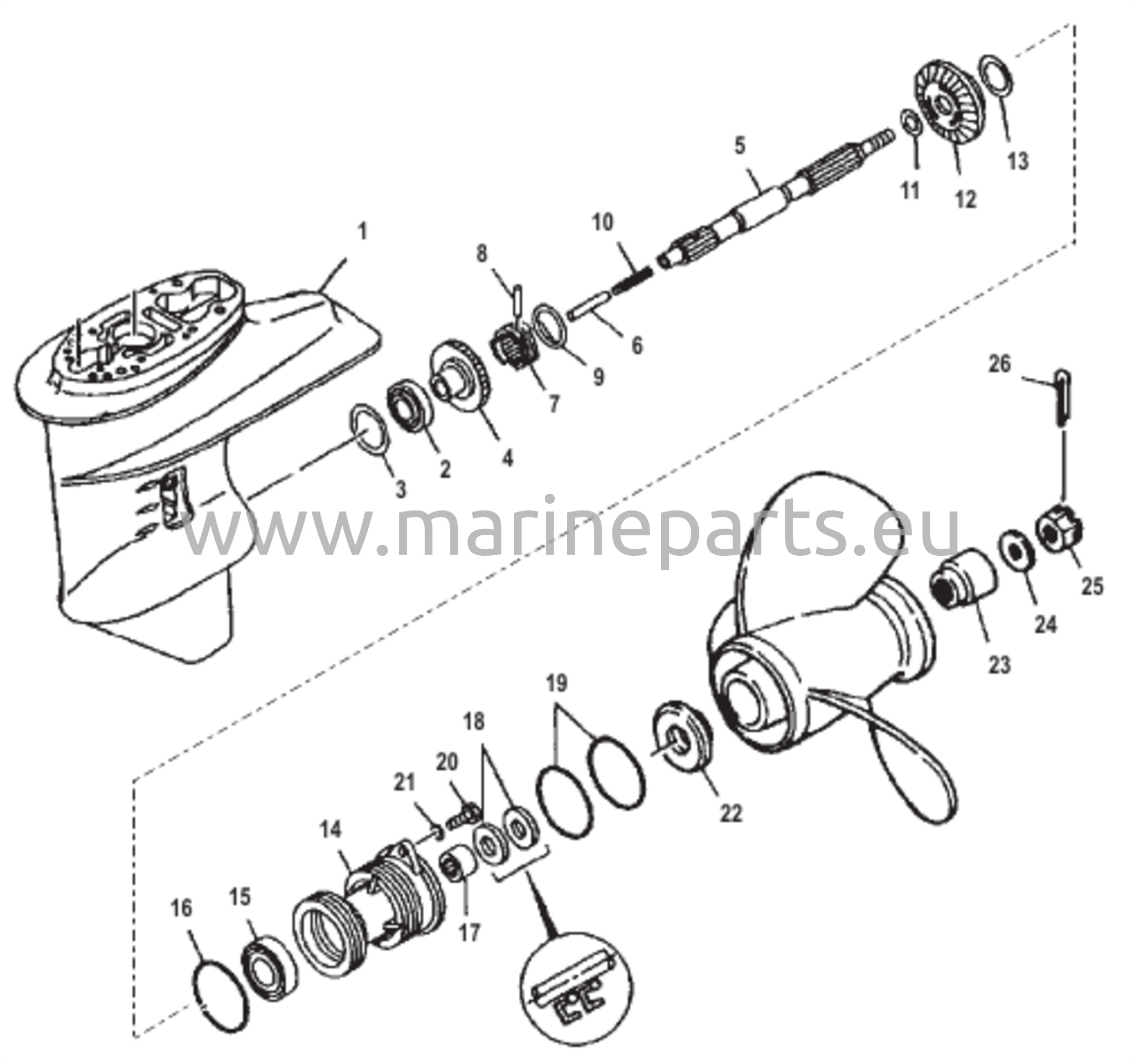 Vaihteiston kotelo (voimansiirtoakseli)