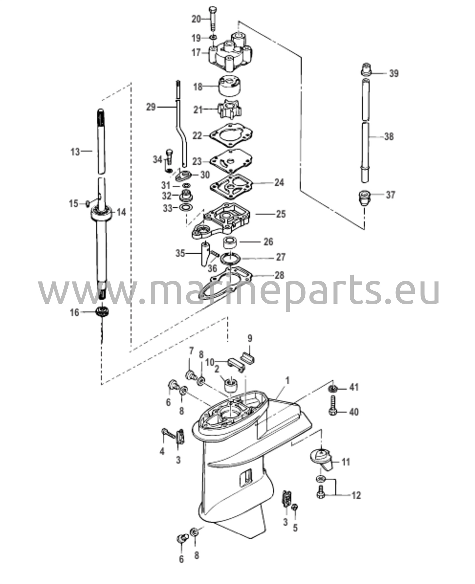 Vaihteiston kotelo vetoakseli