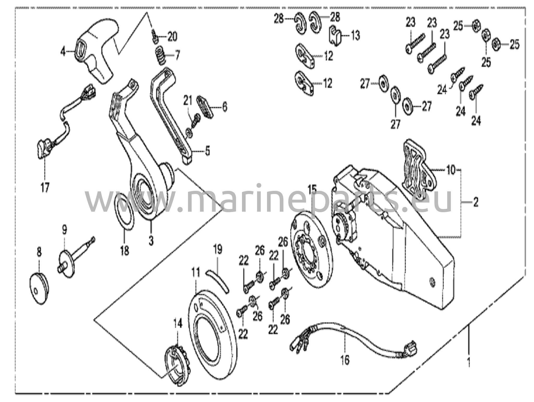 Kaukosäädin (upotettava malli) (oikea)