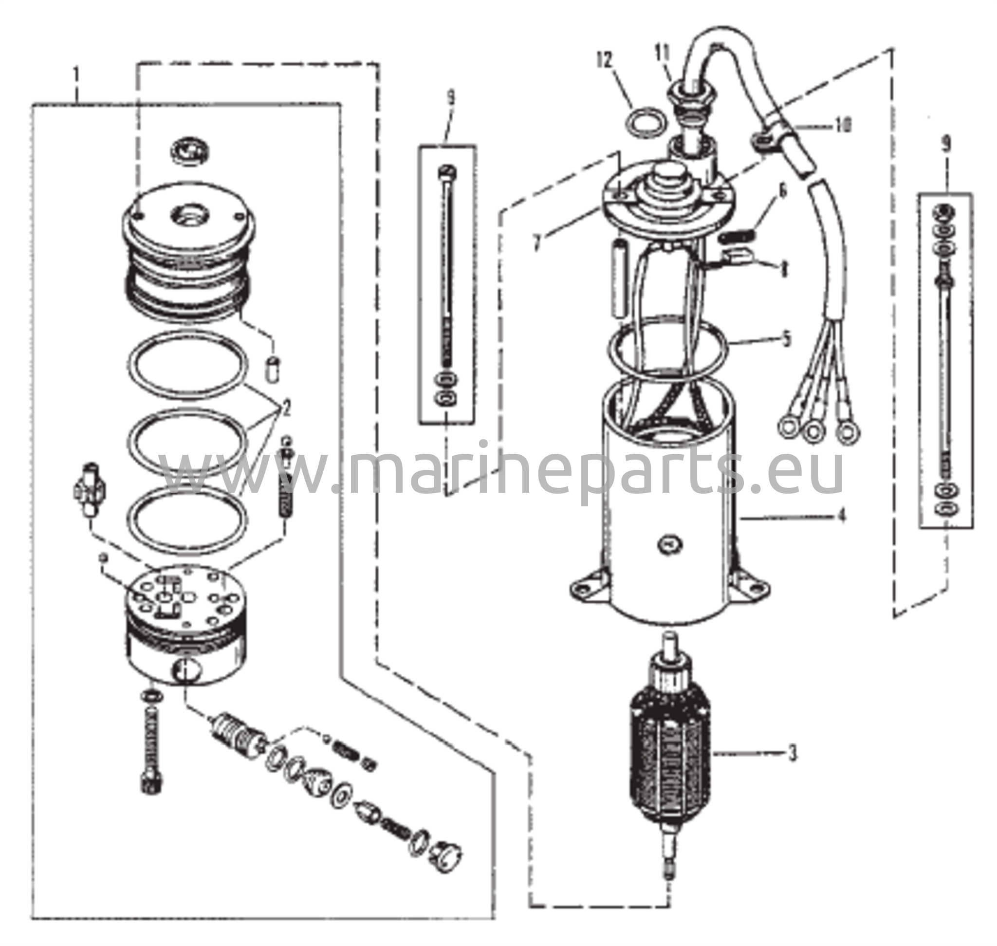 Tehostettu trimmauspumppu (Prestolite pyörivä moottori)