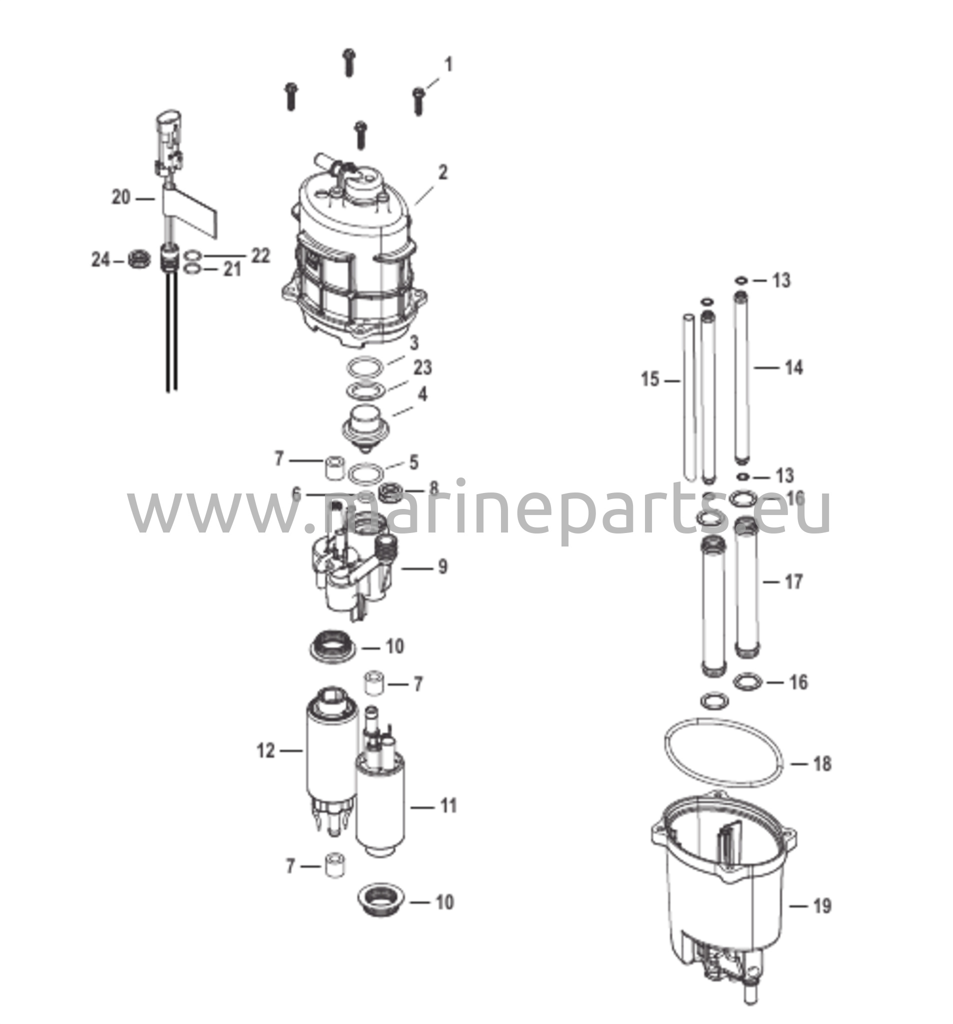 Bränsleförsörjningsmodul 2B457609 och nedan