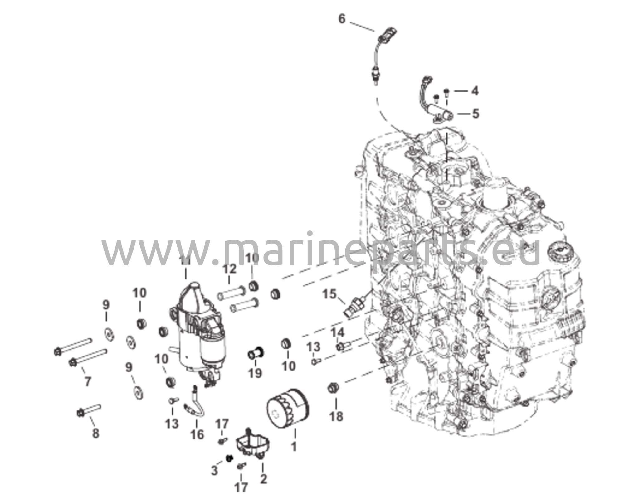 Starttimoottori/Öljynsuodatin/Anturit Startti Merkitty 8M0079328