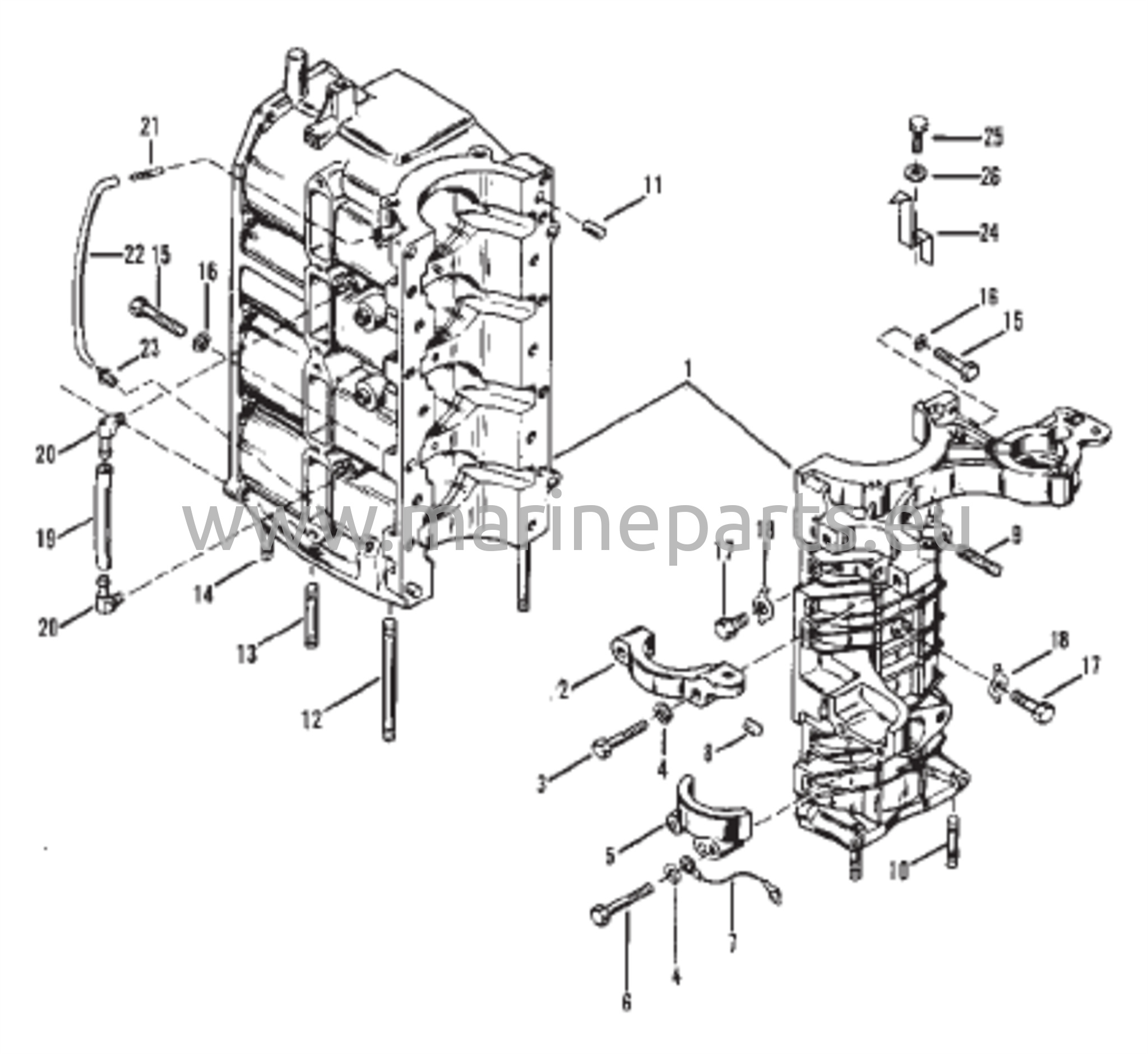 Sylinterilohko ja kampikammion kokoonpano