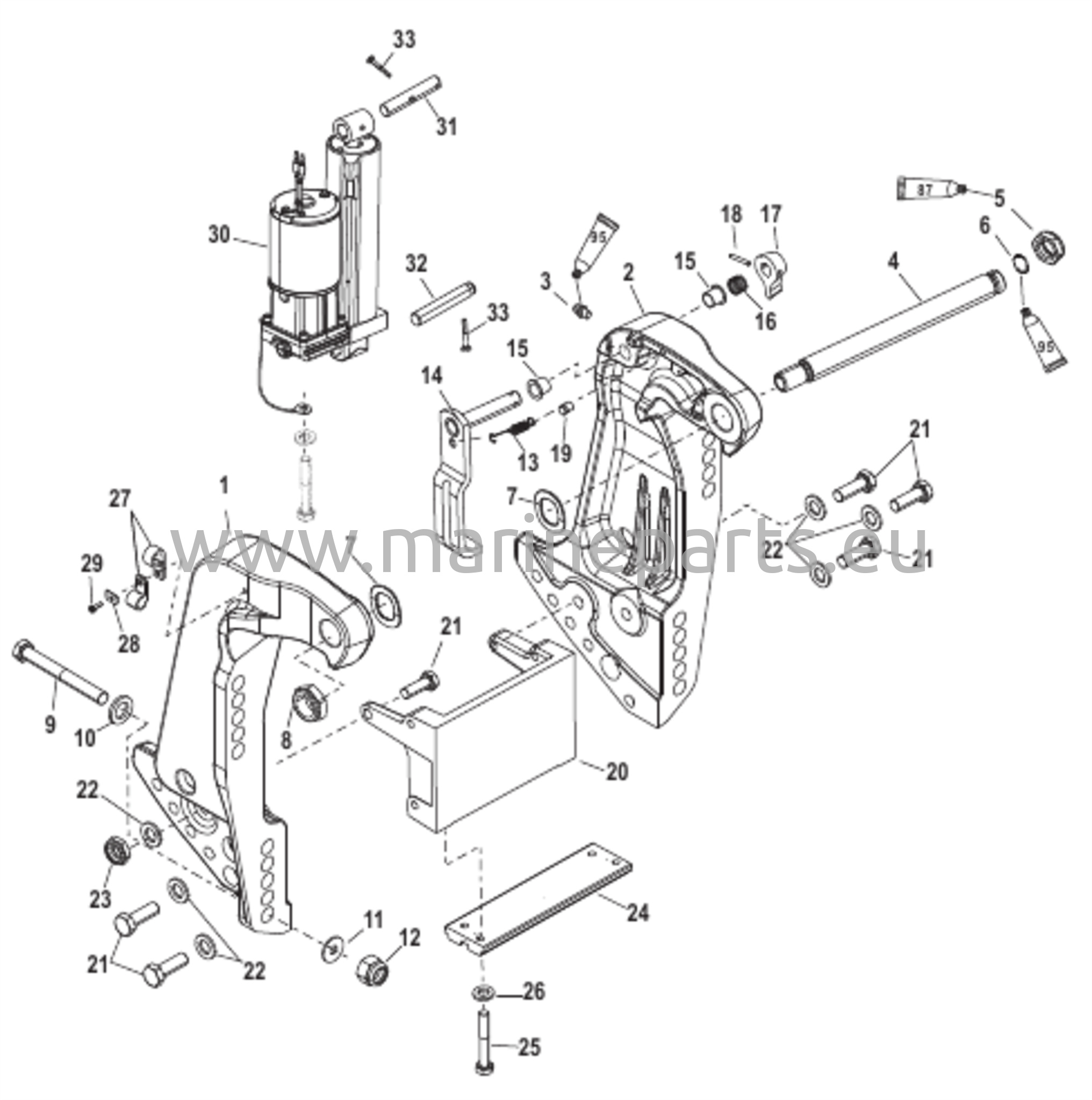 Peräpeilikiinnike (S/N USA-0T801000/ Bel-0P268000 ja eteenpäin)