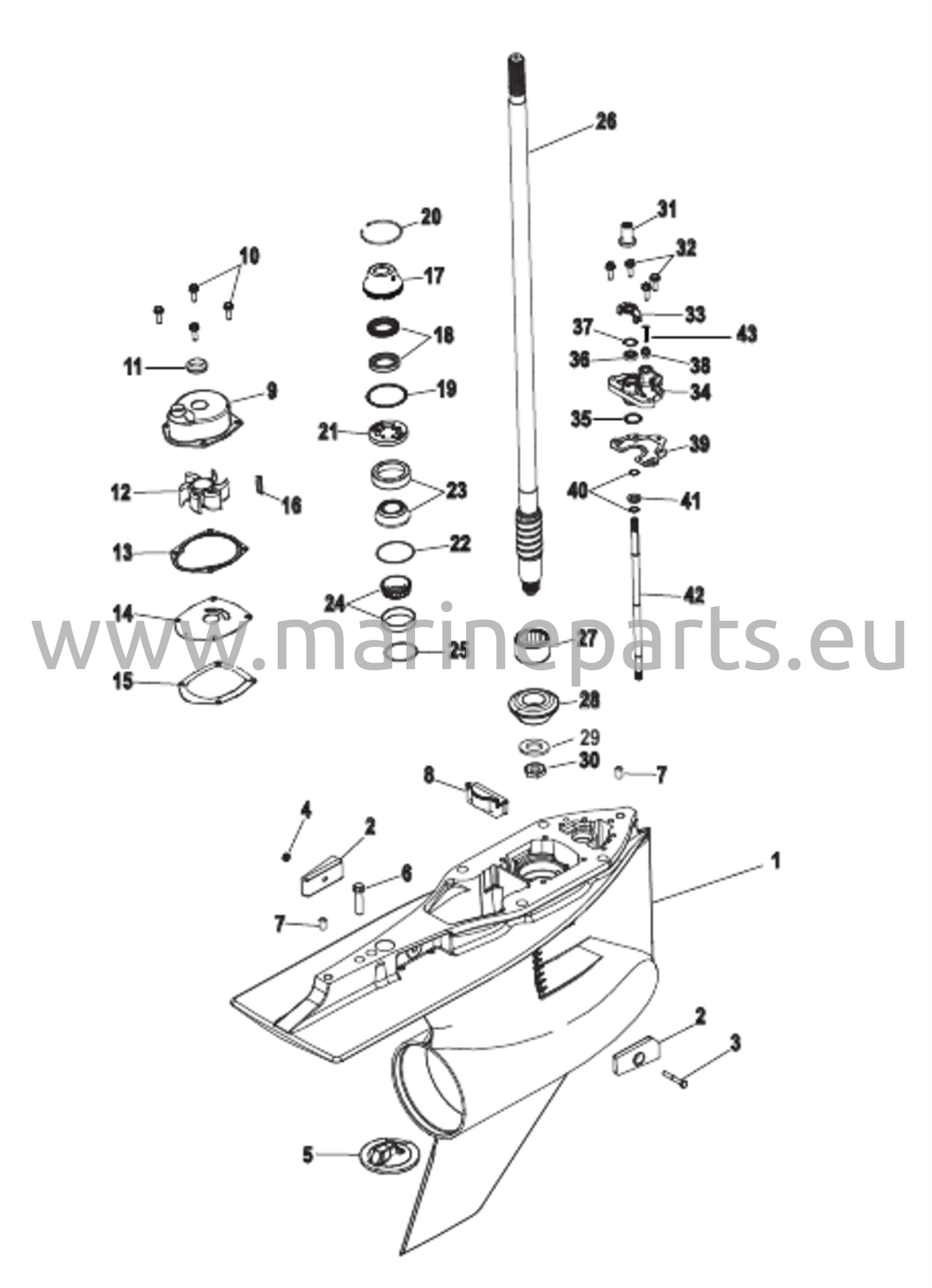 Vaihteiston kotelo, vetoakseli, 5.44 Torpedo, sarjanumero 1B980360 ja siitä eteenpäin